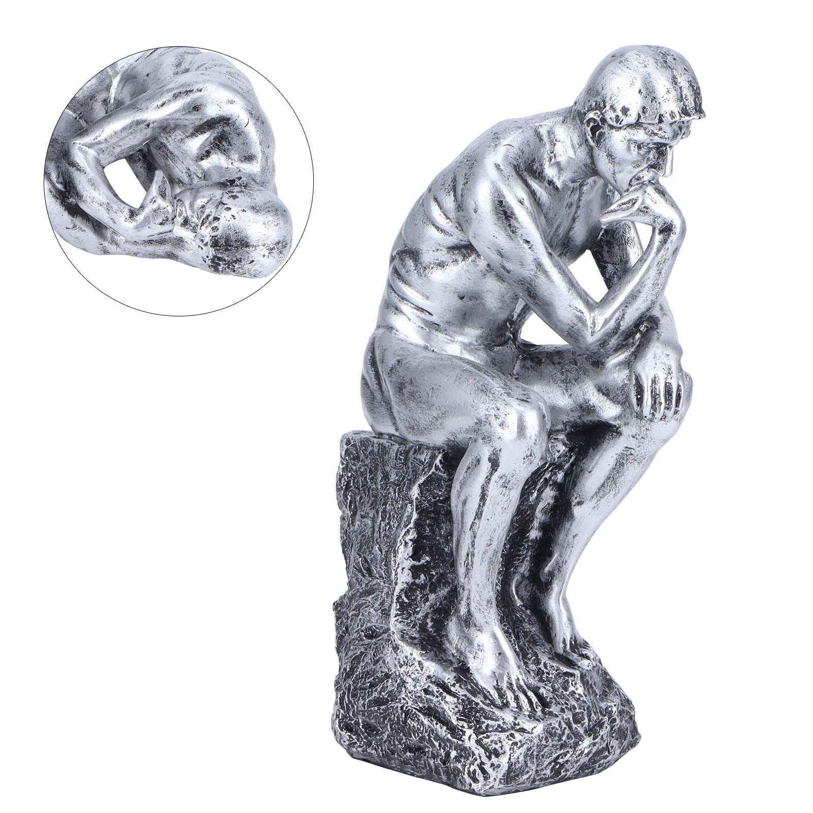 Thinker Statue European Style Resin Character Sculpture Home Office Bookshelf view 9