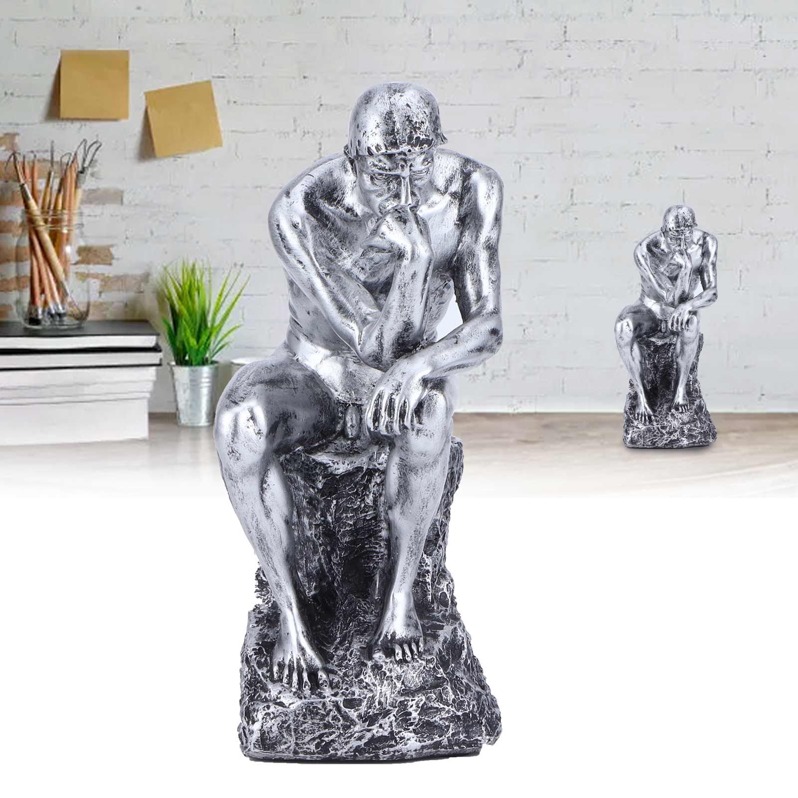Thinker Statue European Style Resin Character Sculpture Home Office Bookshelf view 11