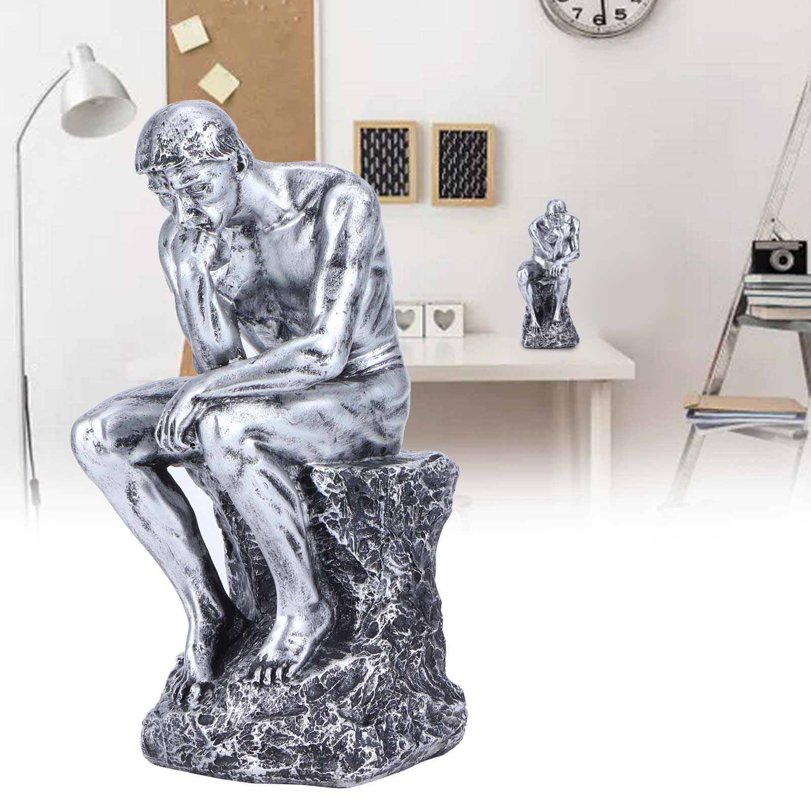 Thinker Statue European Style Resin Character Sculpture Home Office Bookshelf view 12