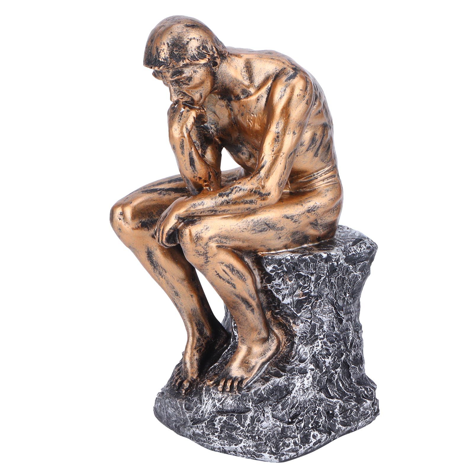 Thinker Statue European Style Resin Character Sculpture Home Office Bookshelf