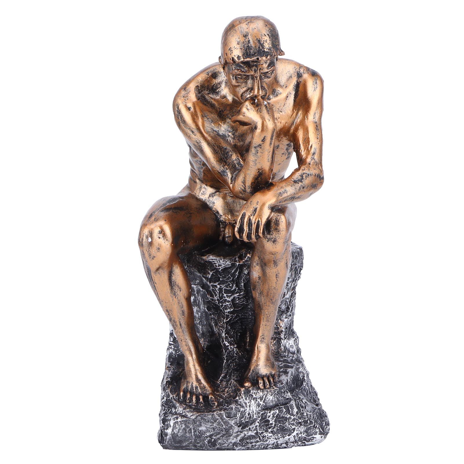 Thinker Statue European Style Resin Character Sculpture Home Office Bookshelf view 2