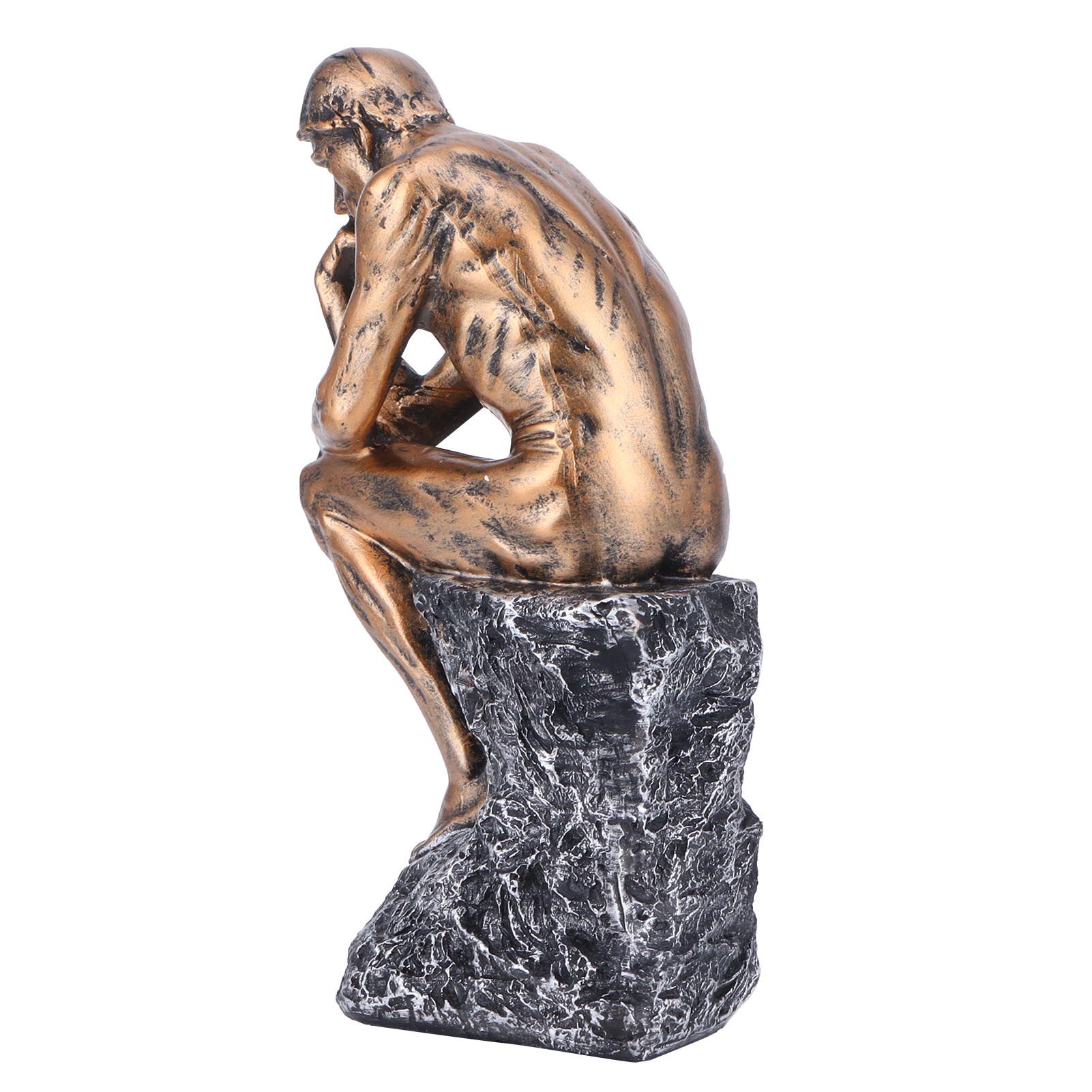 Thinker Statue European Style Resin Character Sculpture Home Office Bookshelf view 3