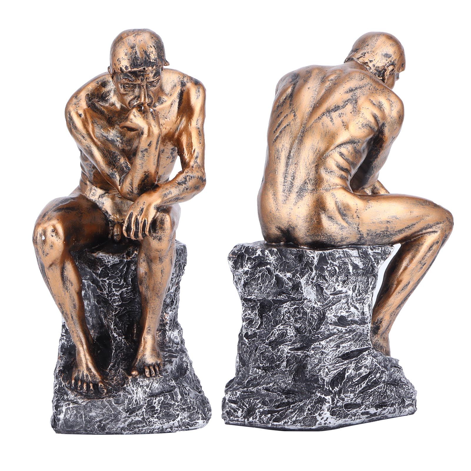 Thinker Statue European Style Resin Character Sculpture Home Office Bookshelf view 6