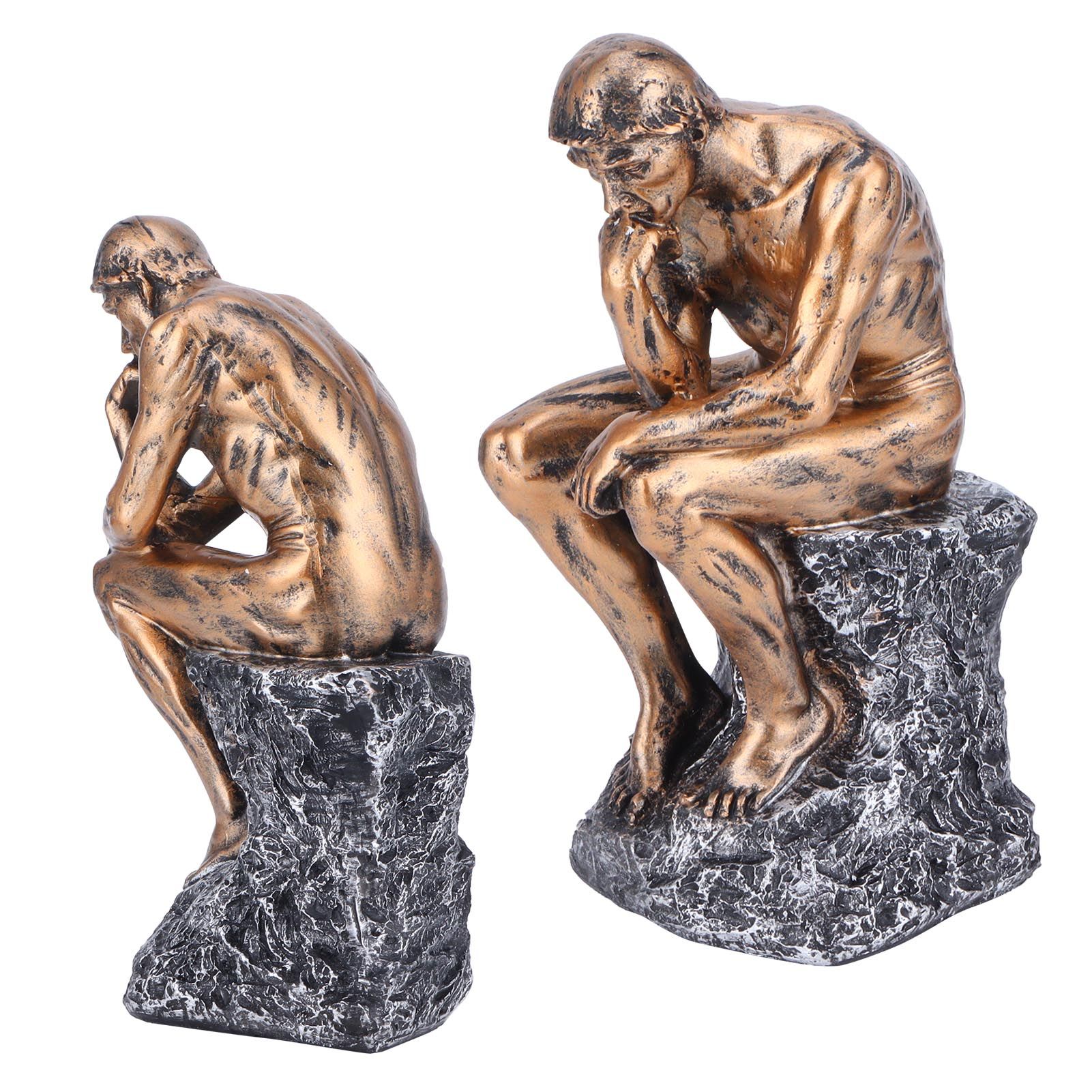Thinker Statue European Style Resin Character Sculpture Home Office Bookshelf view 8