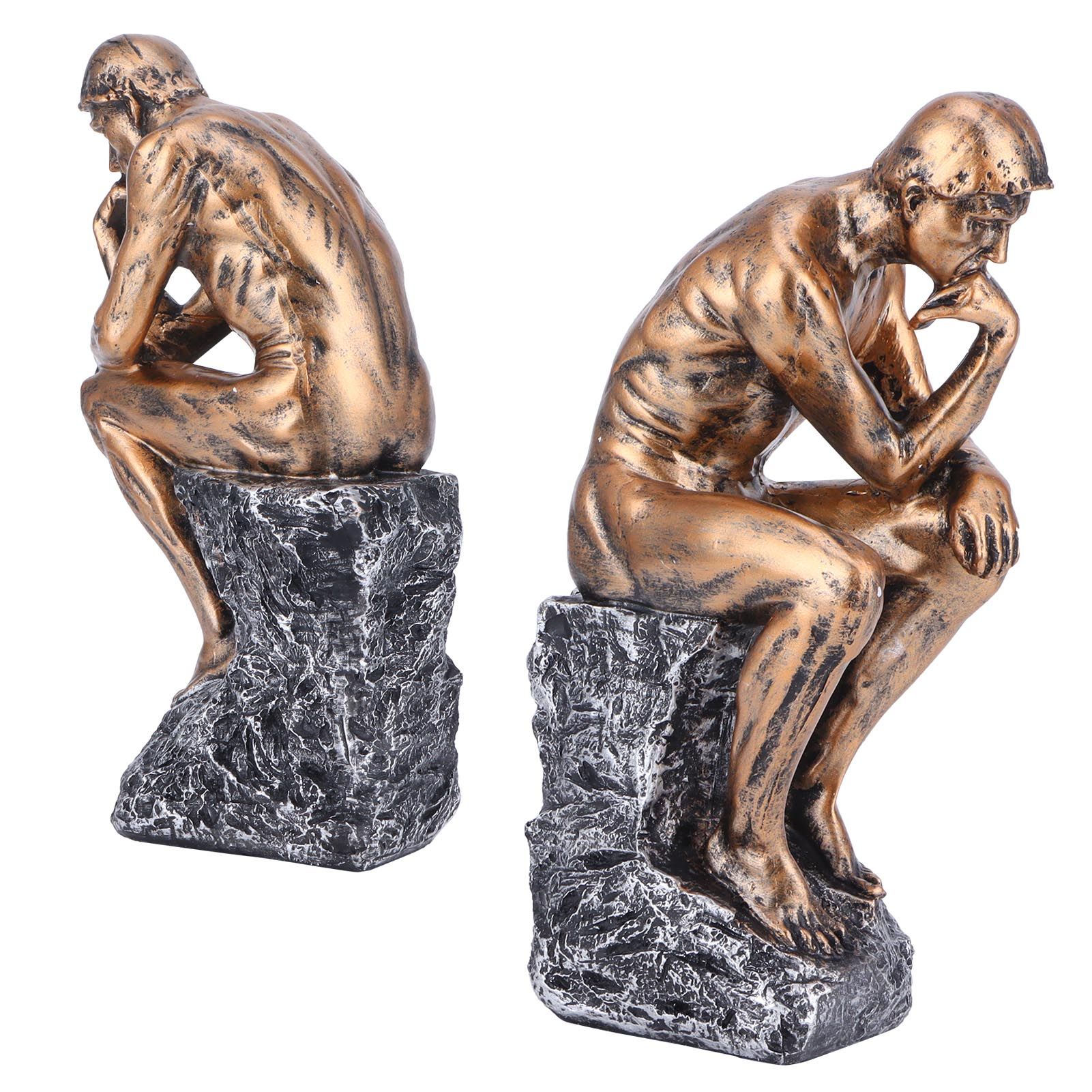 Thinker Statue European Style Resin Character Sculpture Home Office Bookshelf view 9