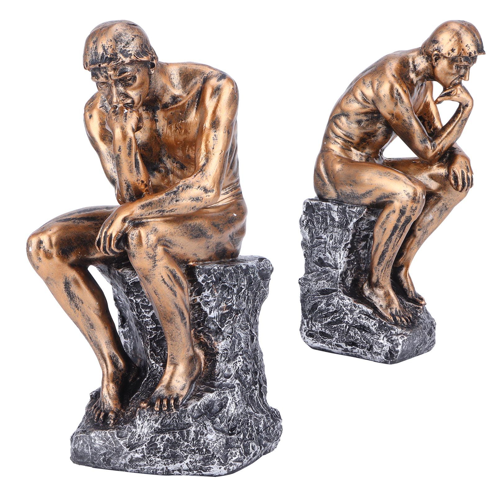 Thinker Statue European Style Resin Character Sculpture Home Office Bookshelf view 10