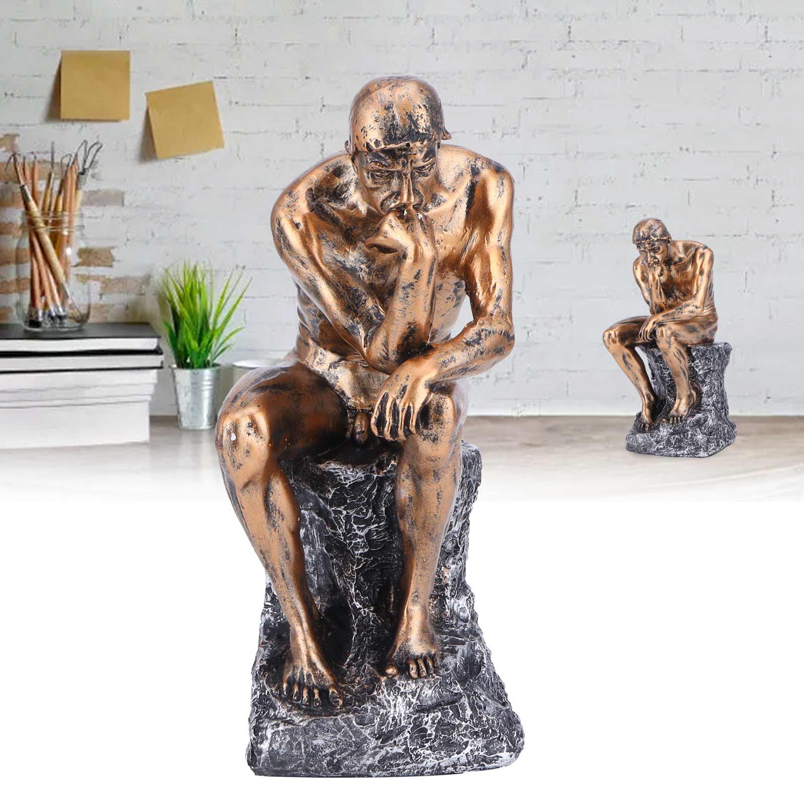 Thinker Statue European Style Resin Character Sculpture Home Office Bookshelf view 11