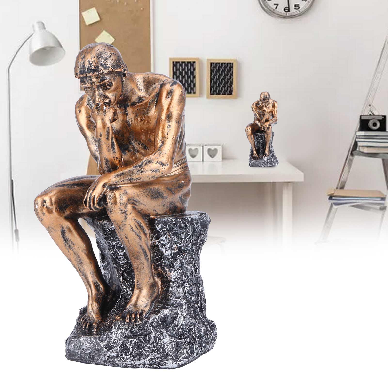 Thinker Statue European Style Resin Character Sculpture Home Office Bookshelf view 12
