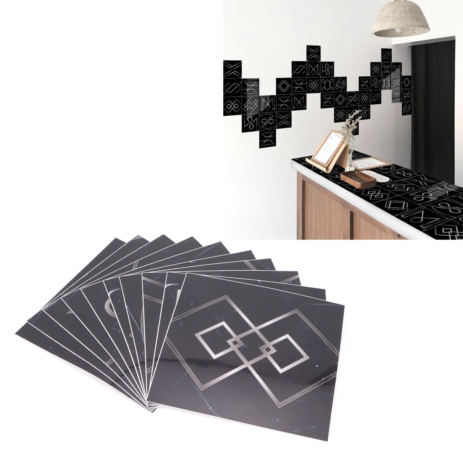 10Pcs Tile Wall Sticker SelfAdhesive PVC Wallpaper Kitchen Sticker for Home view 11