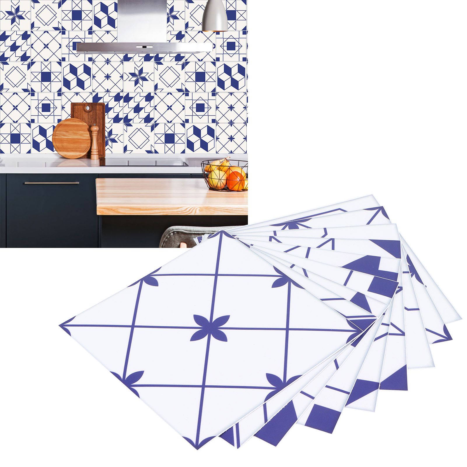 10Pcs DIY Tile Stickers Geometric Pattern Waterproof SelfAdhesive Wall Decals view 11