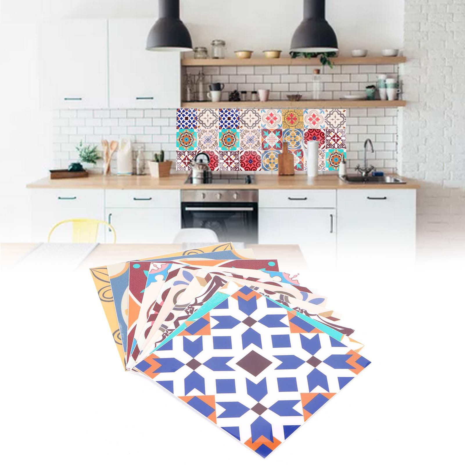 10Pcs Ceramic Tile Stickers Innovative Self Adhesive Wall Decals Waterproof view 11