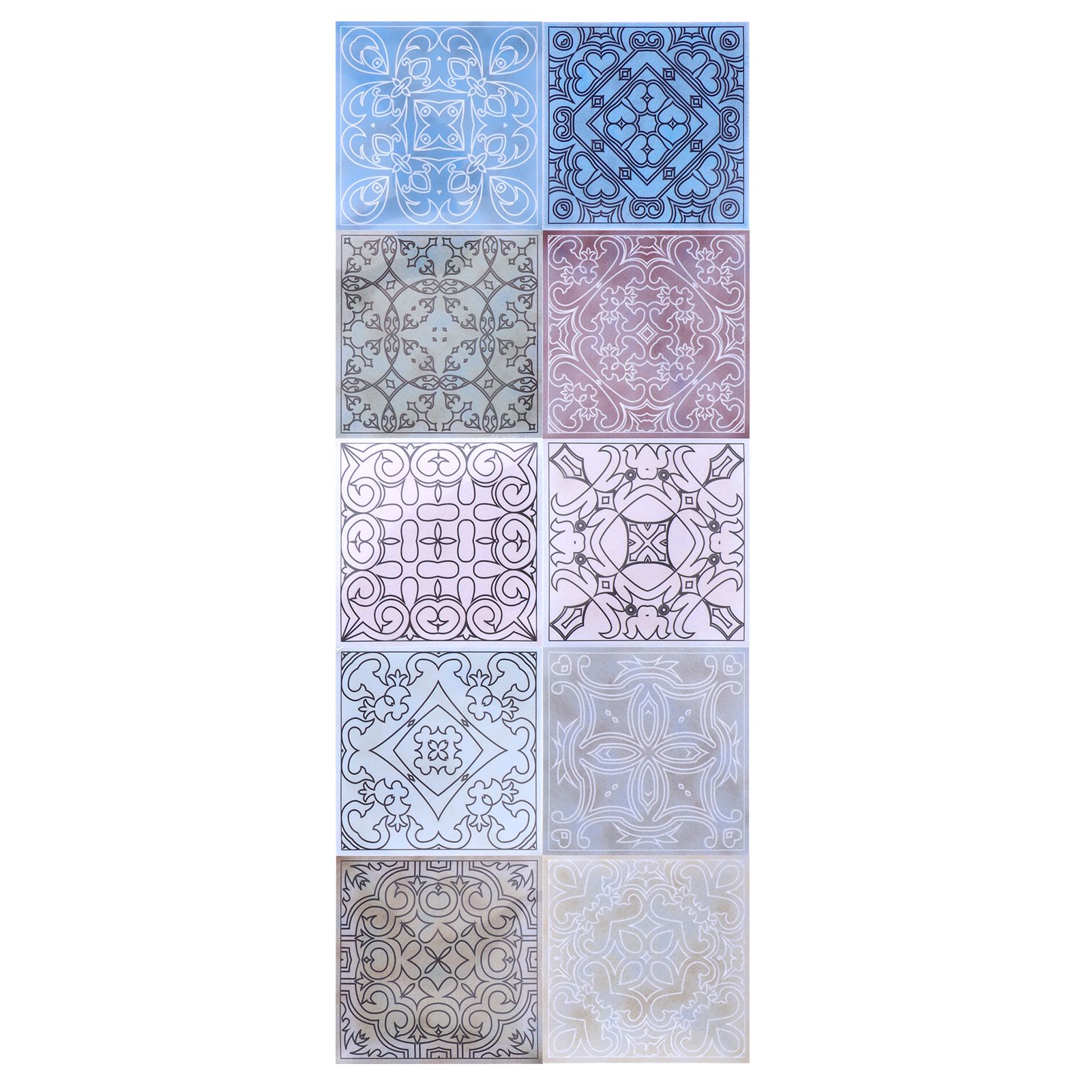10PCS Tile Stickers Waterproof Oil Proof Self Adhesive Wall Sticker Decal