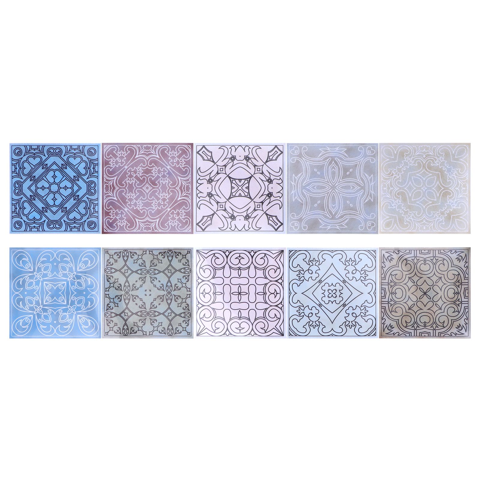 10PCS Tile Stickers Waterproof Oil Proof Self Adhesive Wall Sticker Decal view 2