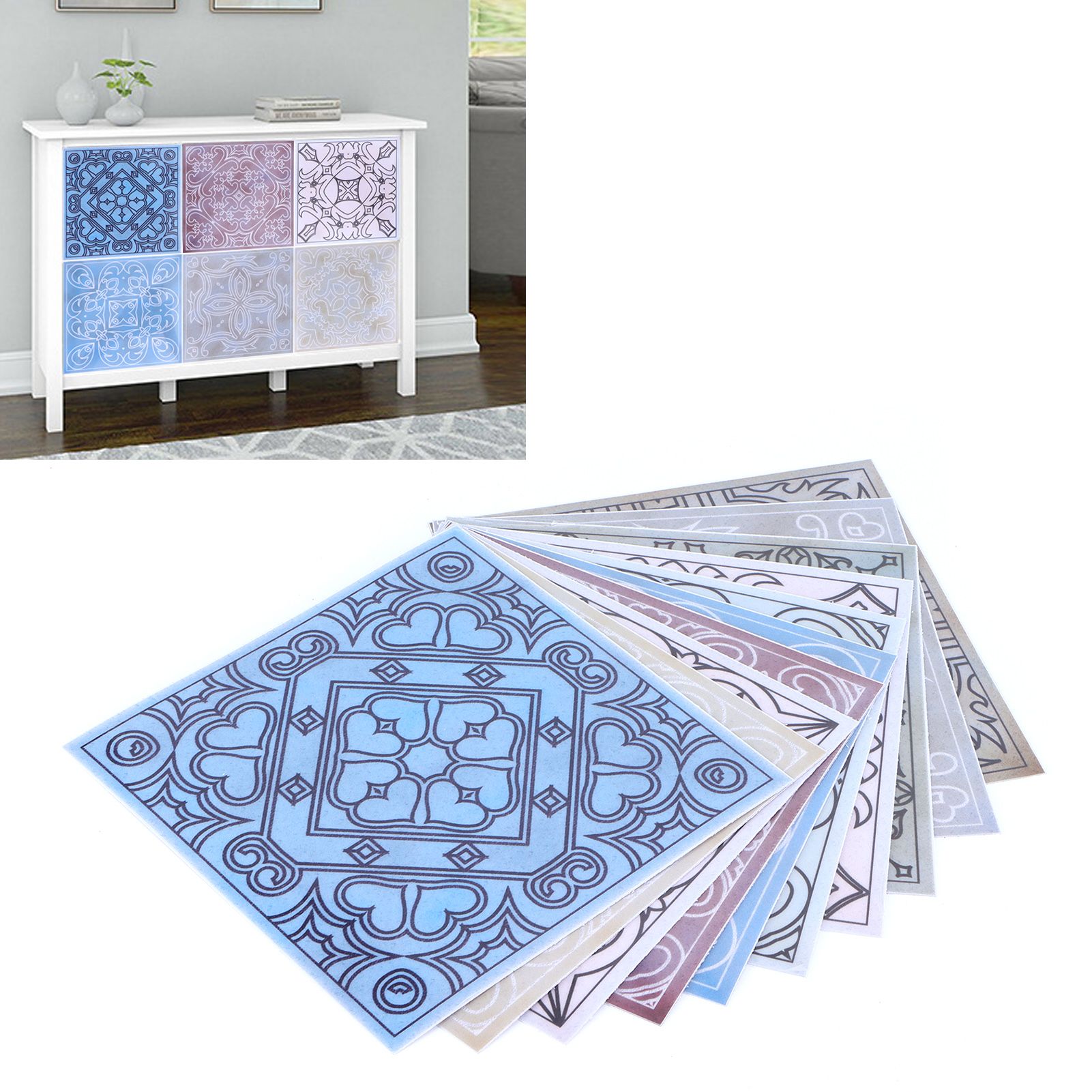 10PCS Tile Stickers Waterproof Oil Proof Self Adhesive Wall Sticker Decal view 11