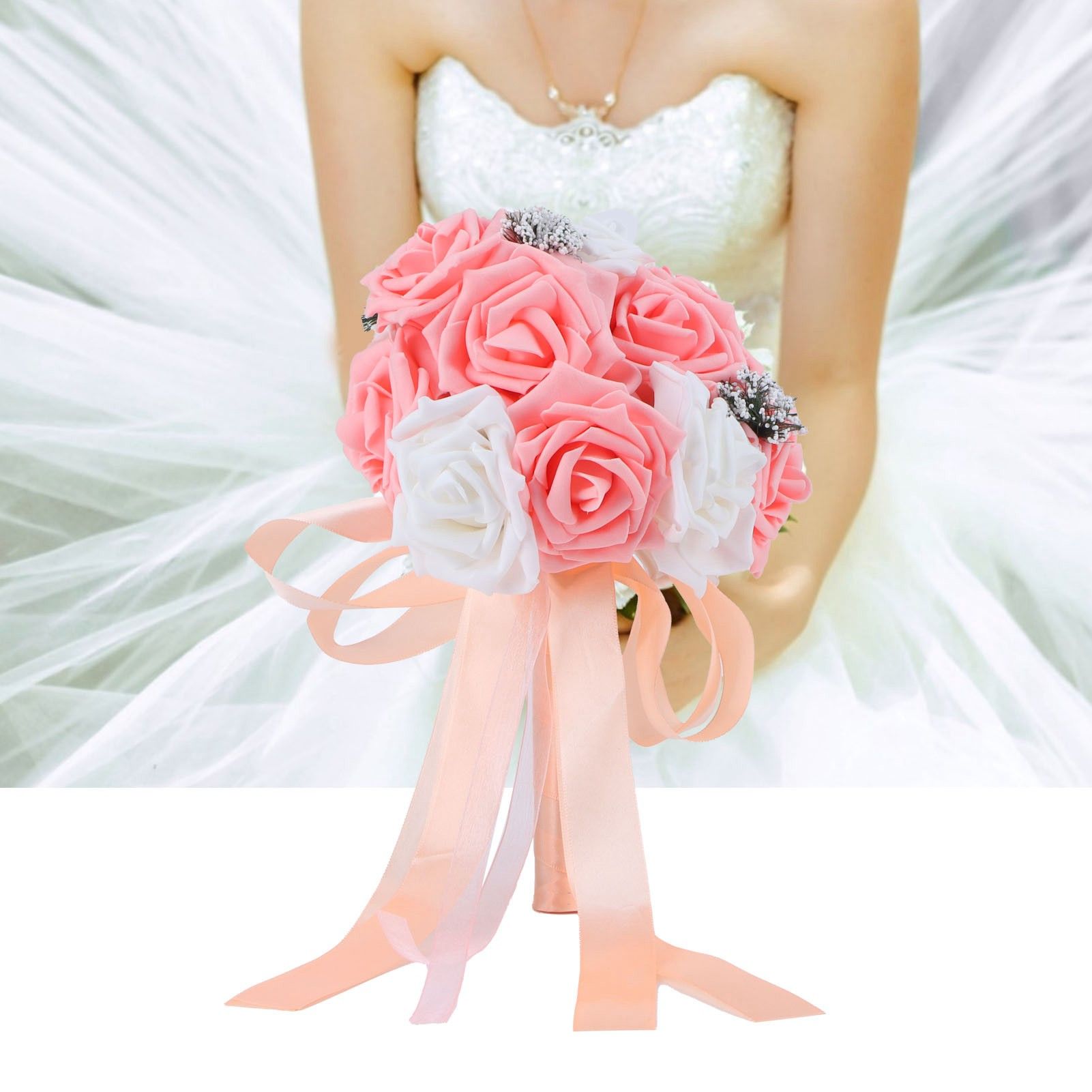Bridal Bouquet PE Artificial Flowers Bunch for Wedding Stage Office Home view 12