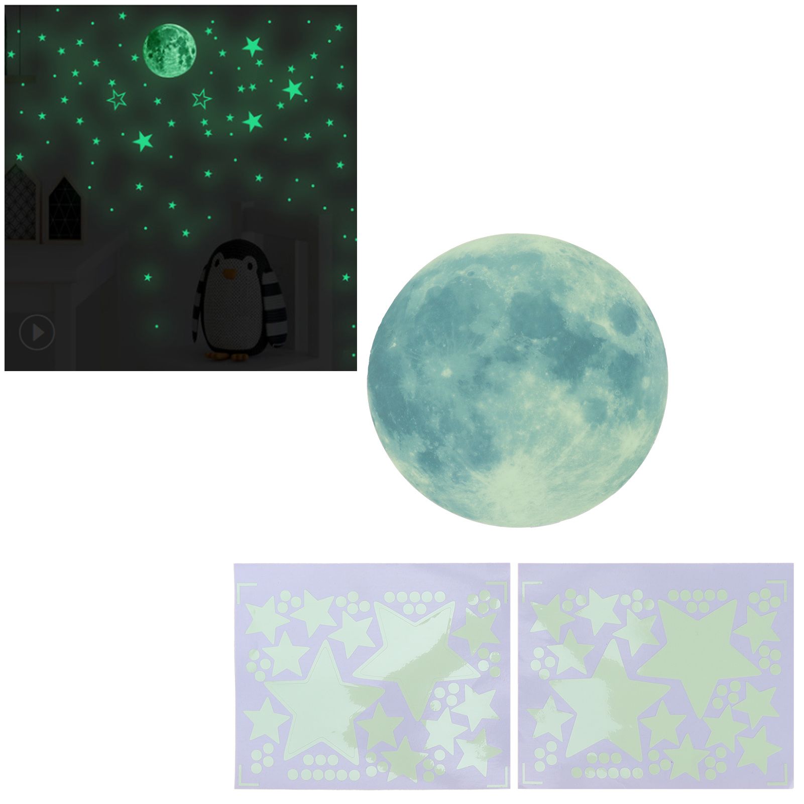Planet Star Wall Stickers Luminous Wall Decals for Kids Room Baby Nursery Home view 11