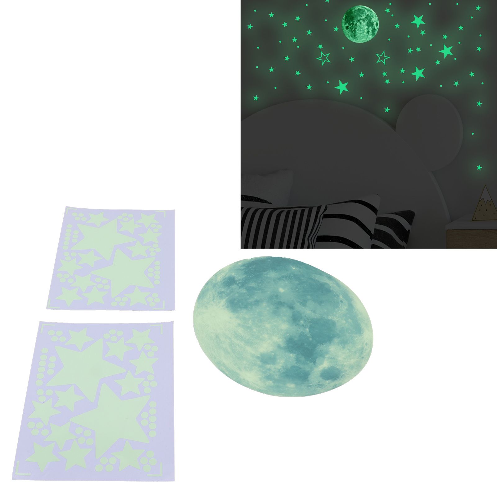 Planet Star Wall Stickers Luminous Wall Decals for Kids Room Baby Nursery Home view 12