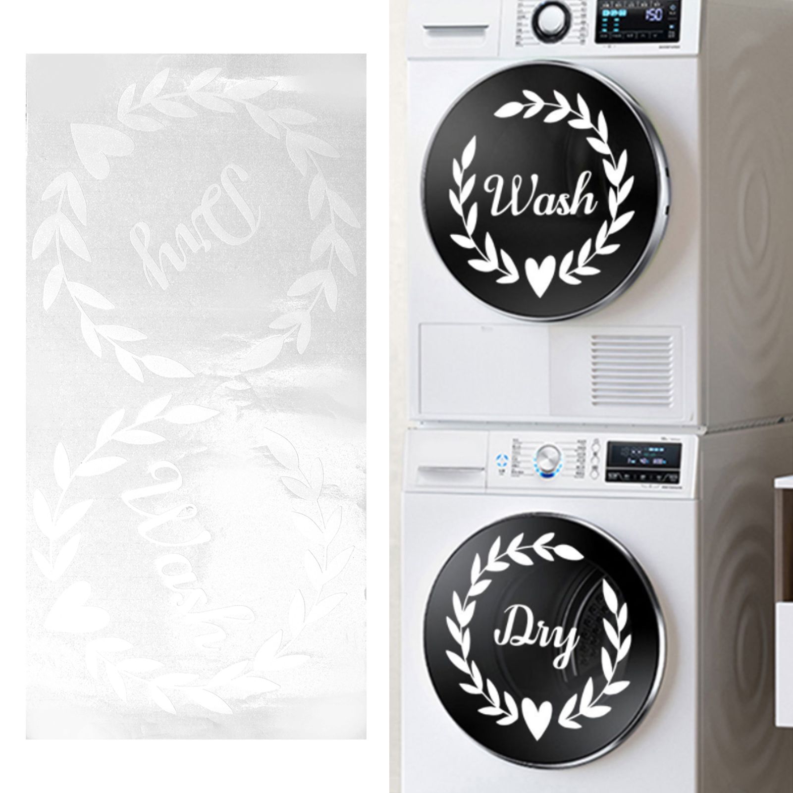 Self Adhesive Wall Sticker Wall Decal Washing Machines Farmhouse Laundry Decor view 12