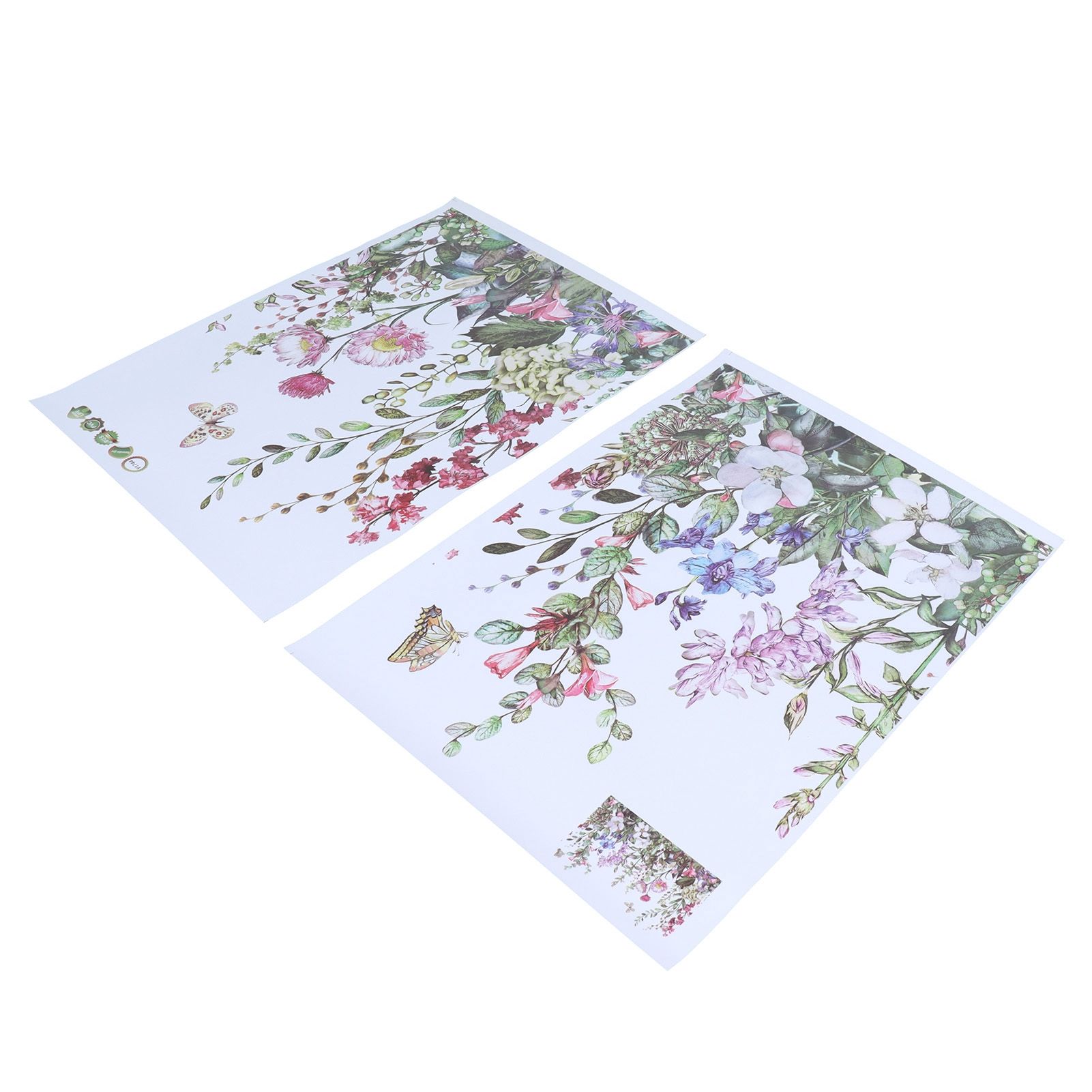 2Pcs Wall Stickers SelfAdhesive Plant Flowers Pattern Decals for Living Room view 3