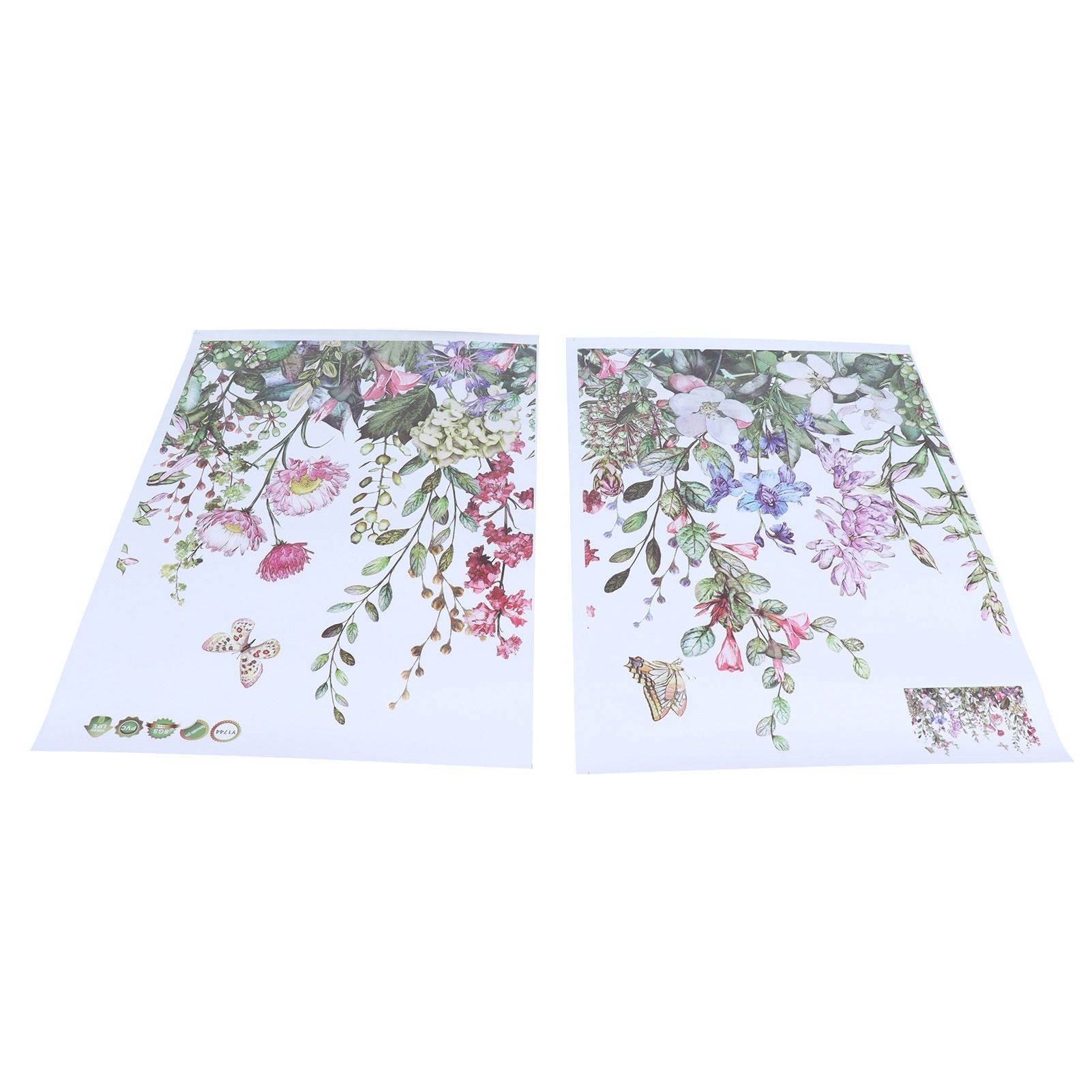 2Pcs Wall Stickers SelfAdhesive Plant Flowers Pattern Decals for Living Room view 4