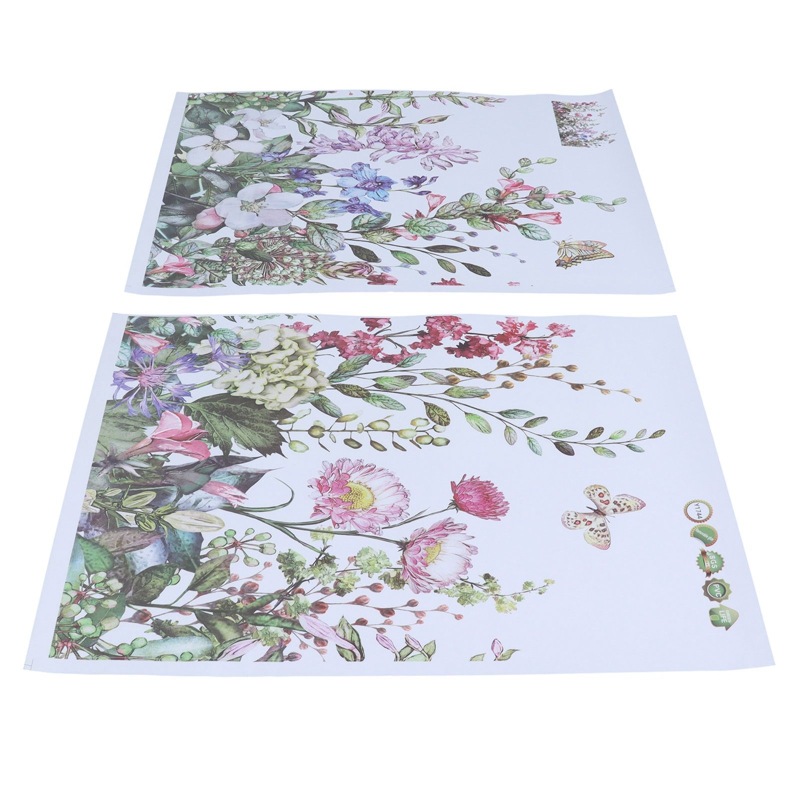 2Pcs Wall Stickers SelfAdhesive Plant Flowers Pattern Decals for Living Room view 6
