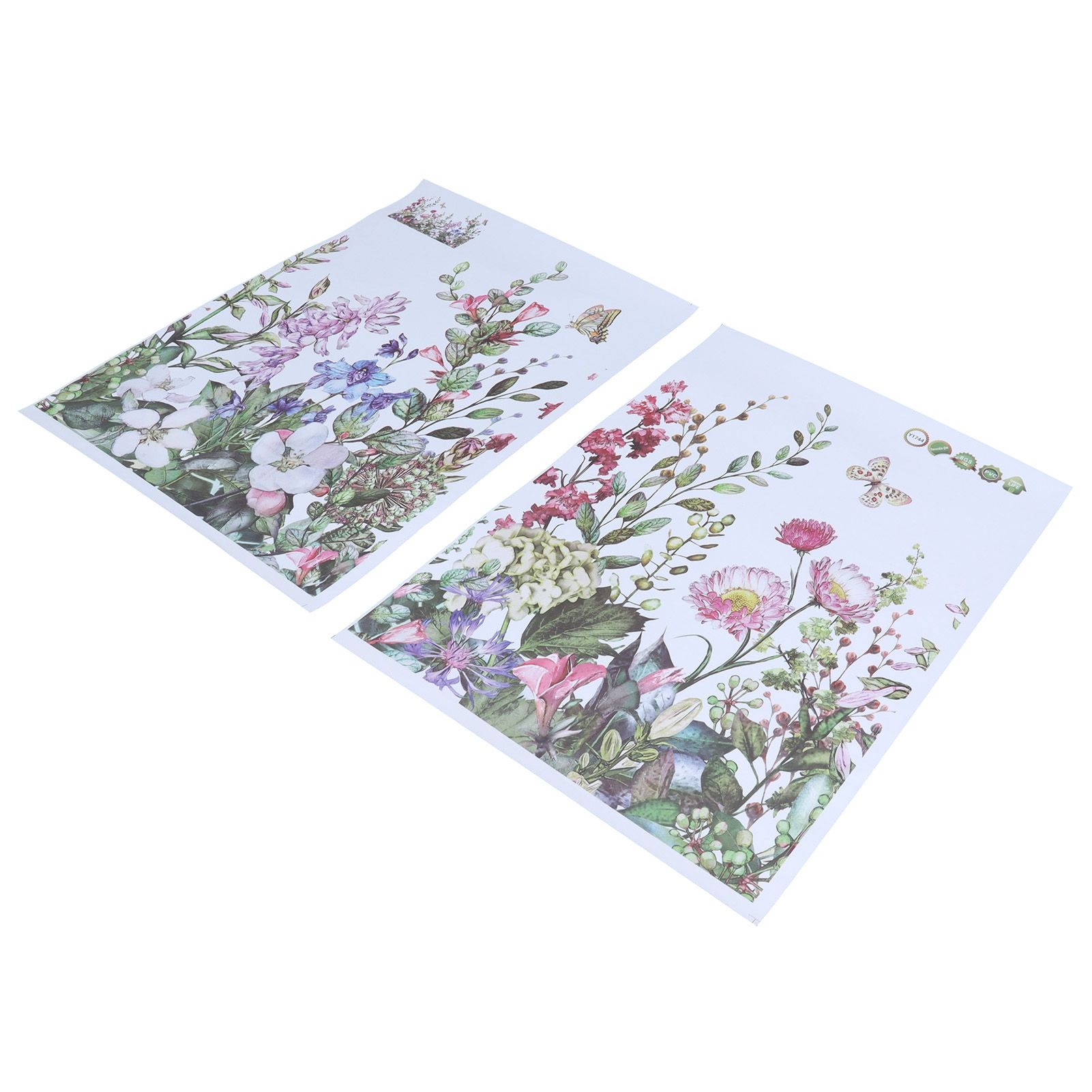 2Pcs Wall Stickers SelfAdhesive Plant Flowers Pattern Decals for Living Room view 7