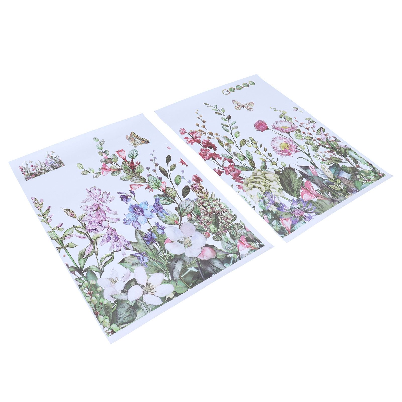 2Pcs Wall Stickers SelfAdhesive Plant Flowers Pattern Decals for Living Room view 8