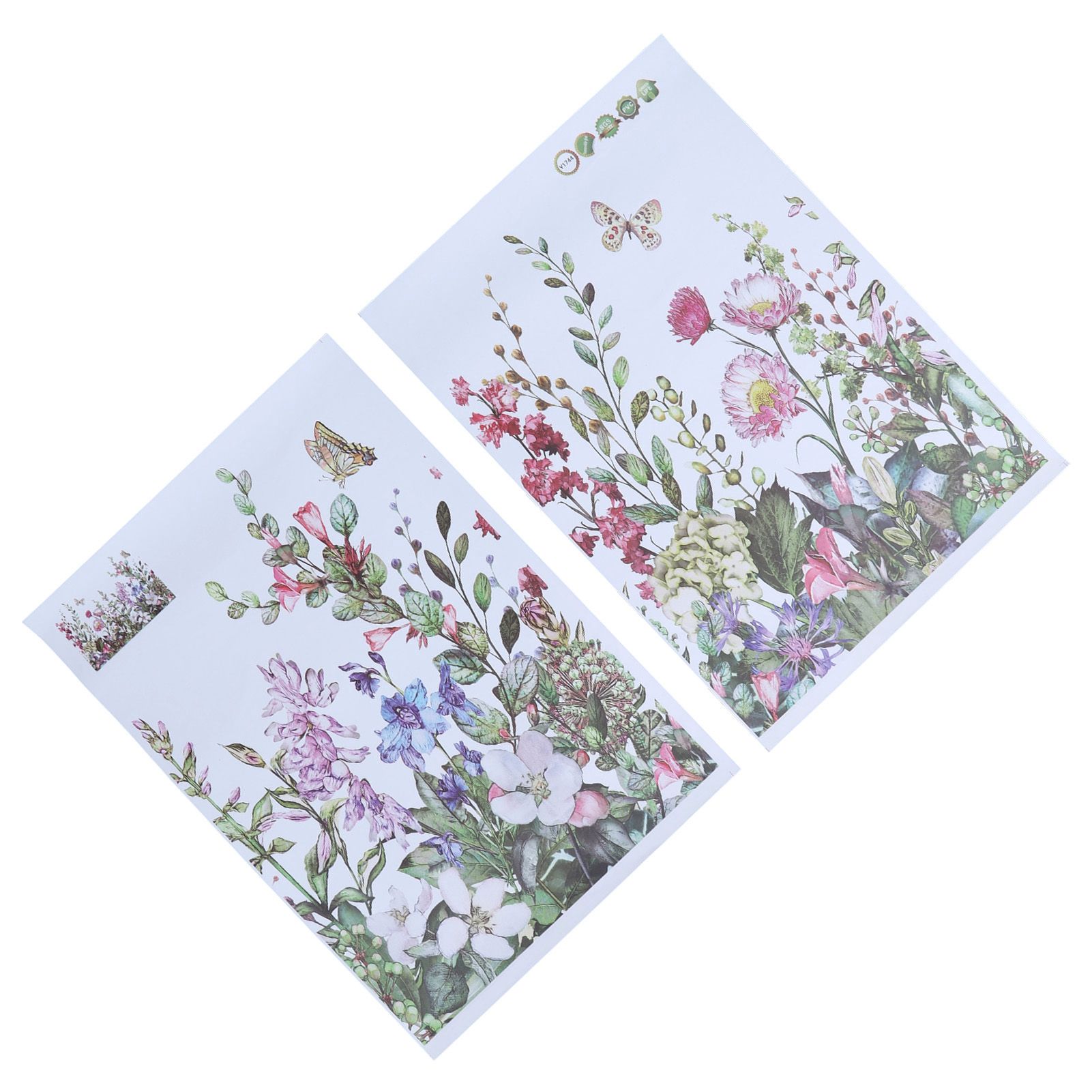 2Pcs Wall Stickers SelfAdhesive Plant Flowers Pattern Decals for Living Room view 10