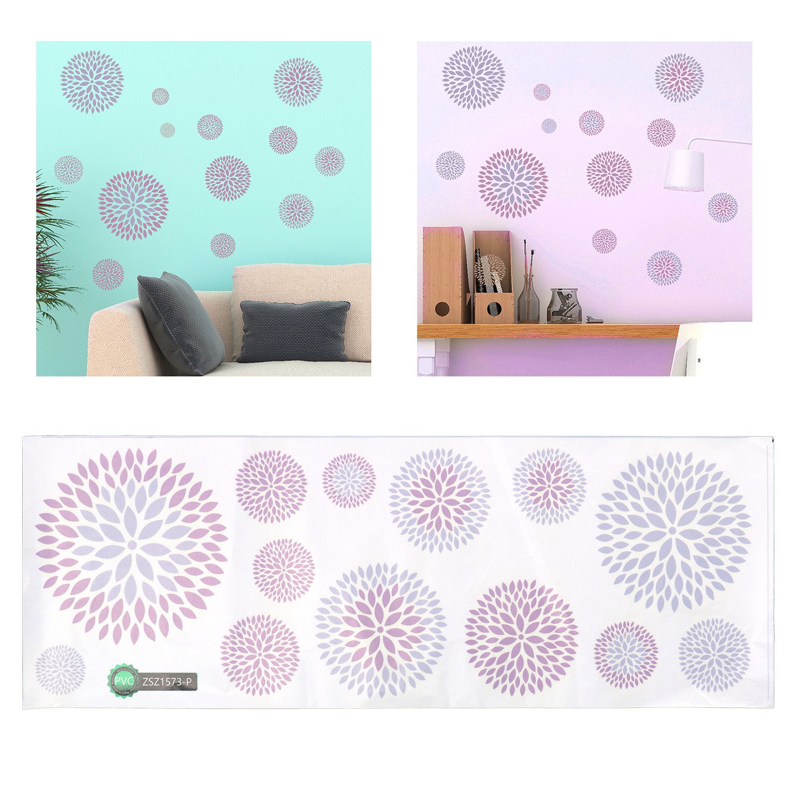 DIY Wall Sticker PVC Innovative Hydrangea Pattern Decals for Living Room Study view 11