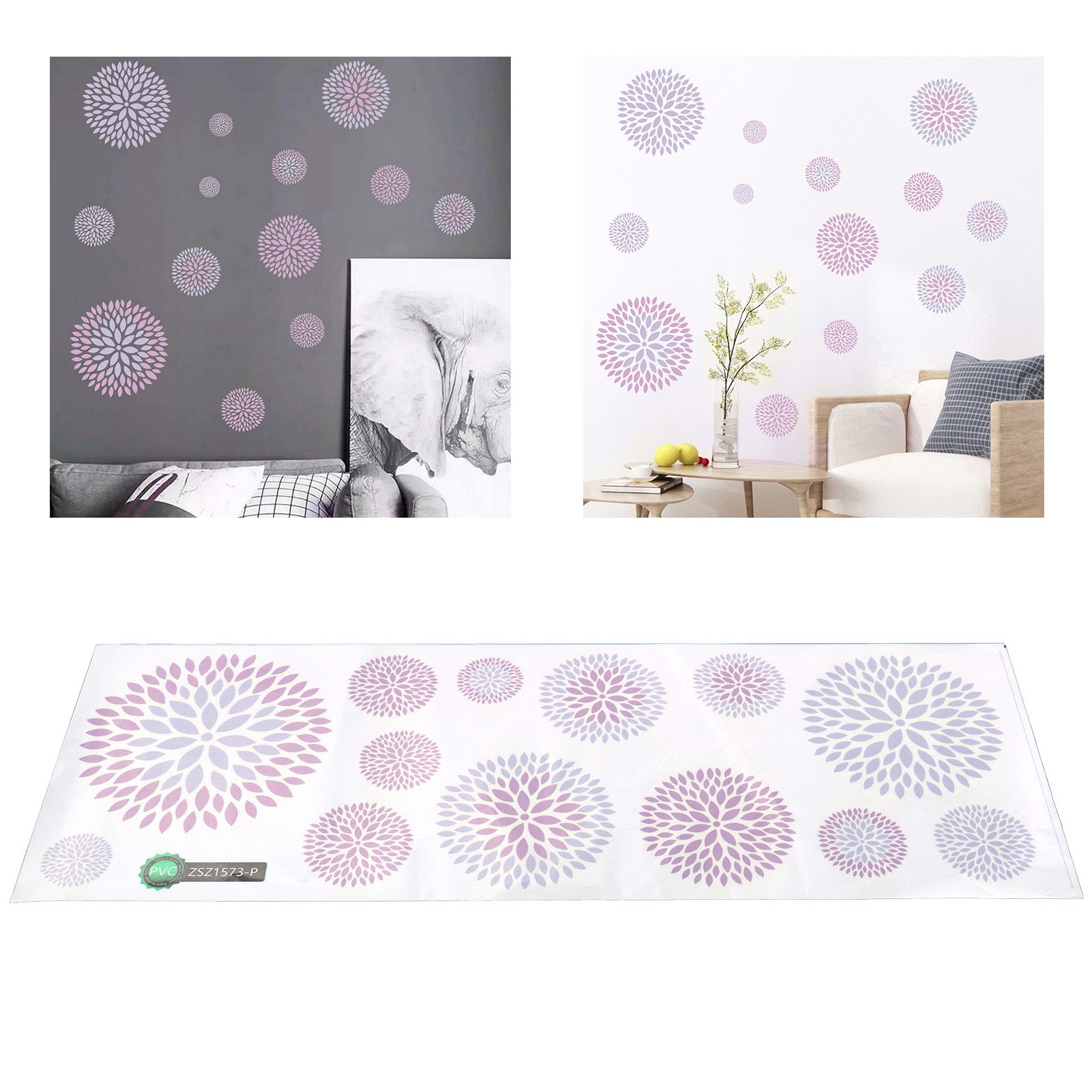 DIY Wall Sticker PVC Innovative Hydrangea Pattern Decals for Living Room Study view 12