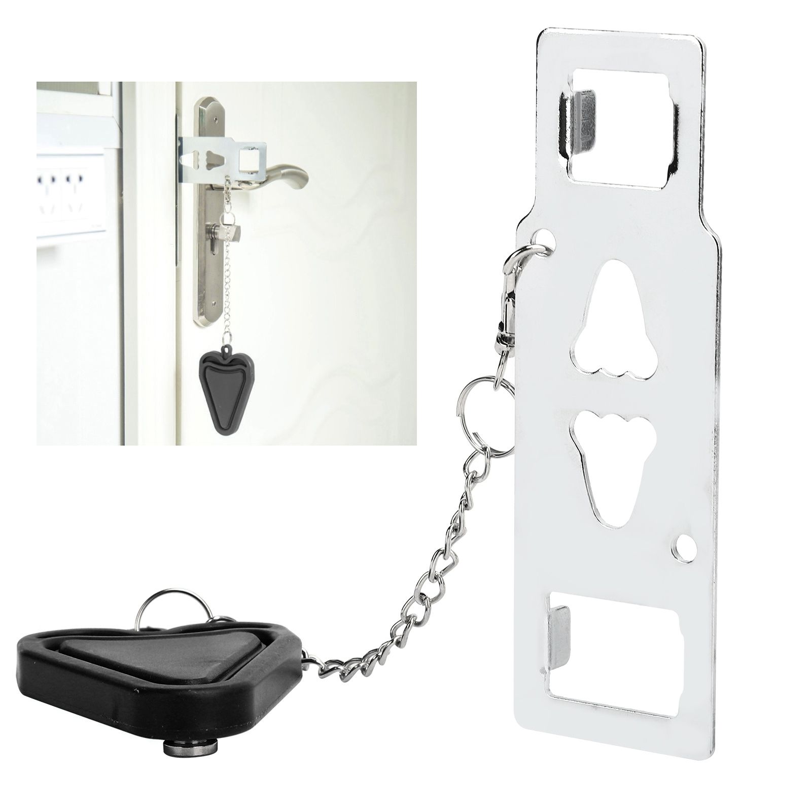 Portable Door Lock Home Security Door Locker Door Lock Security Devices for view 11