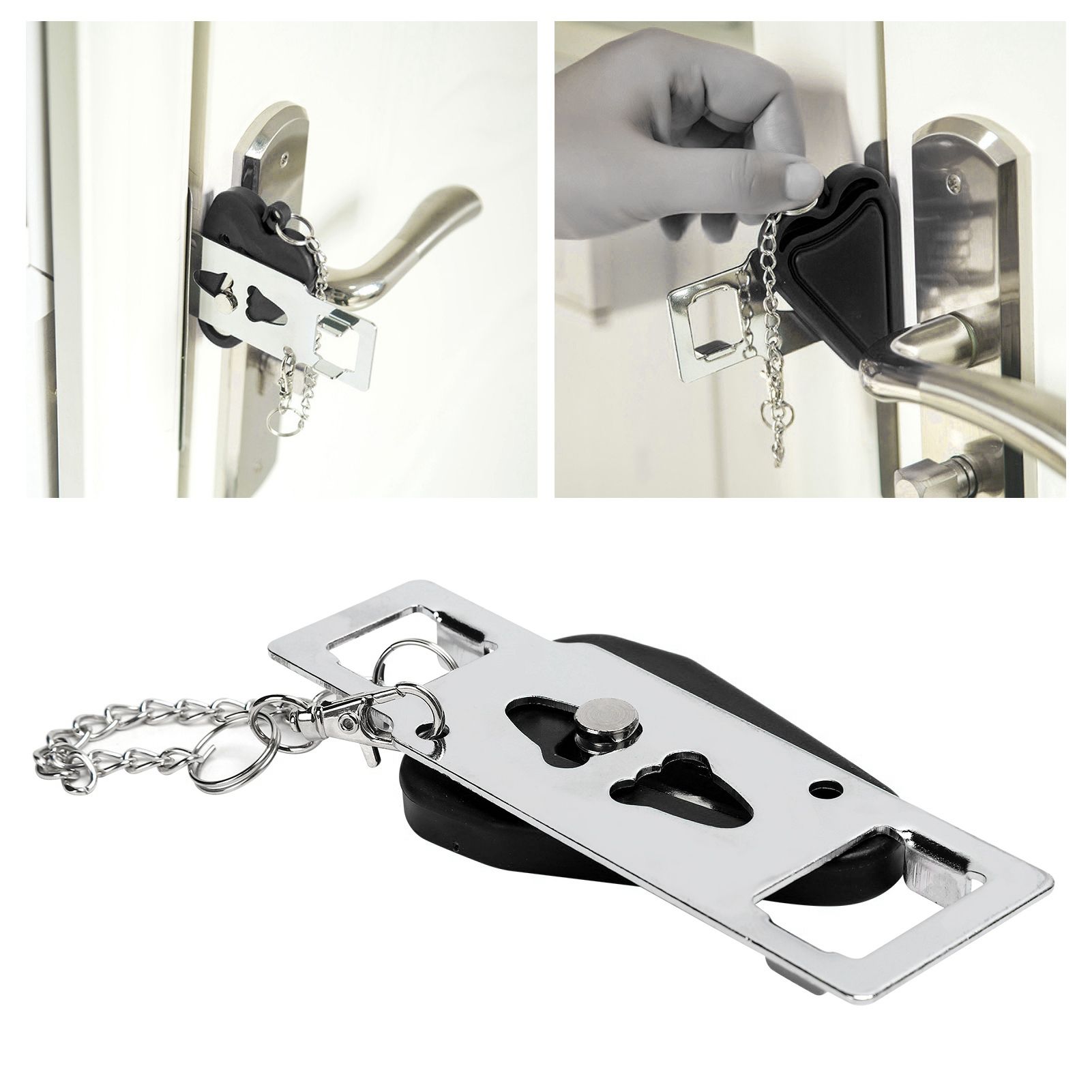 Portable Door Lock Home Security Door Locker Door Lock Security Devices for view 12