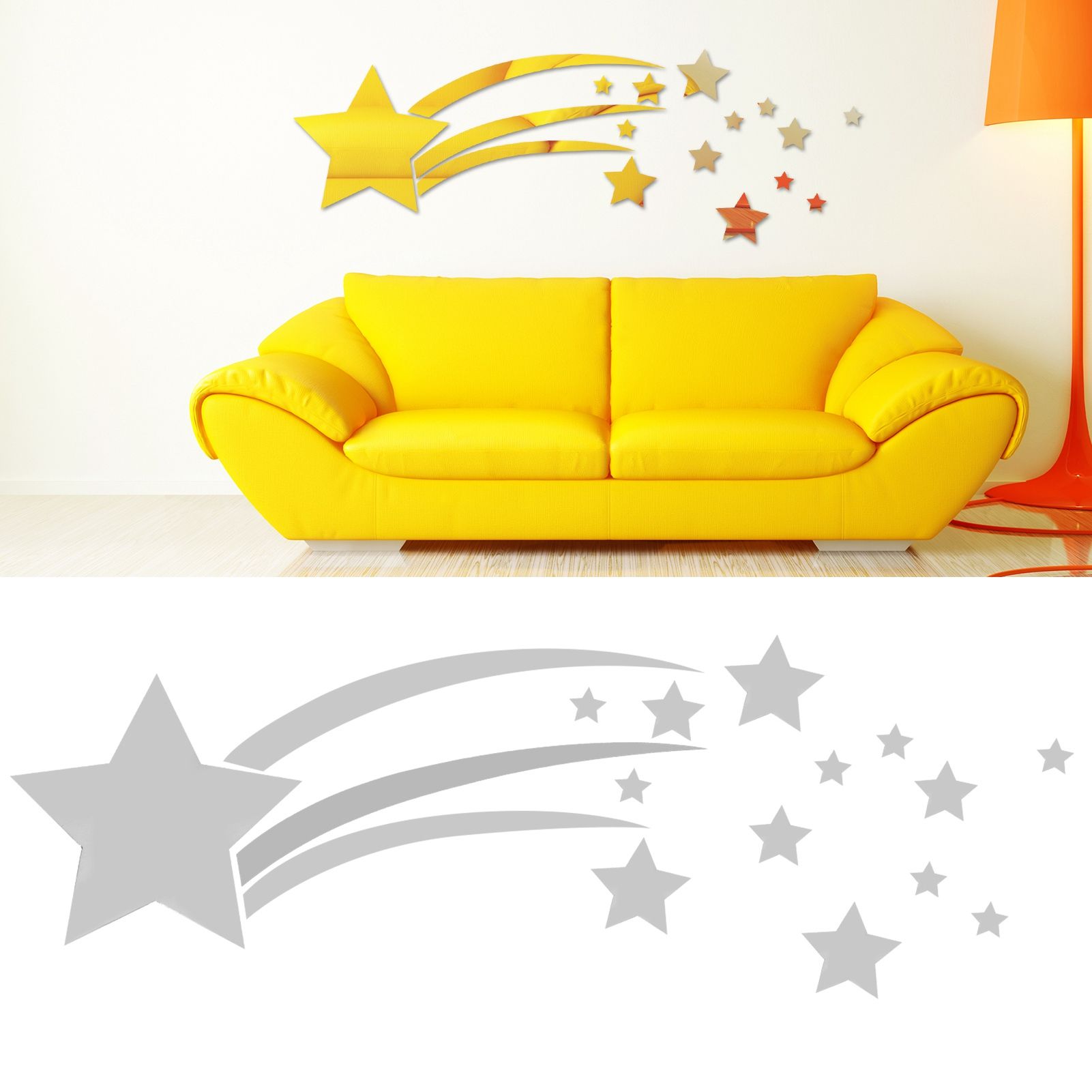 3‑Dimensional Wall Sticker Star Mirror Wall Decal for Living Room Bedroom view 11