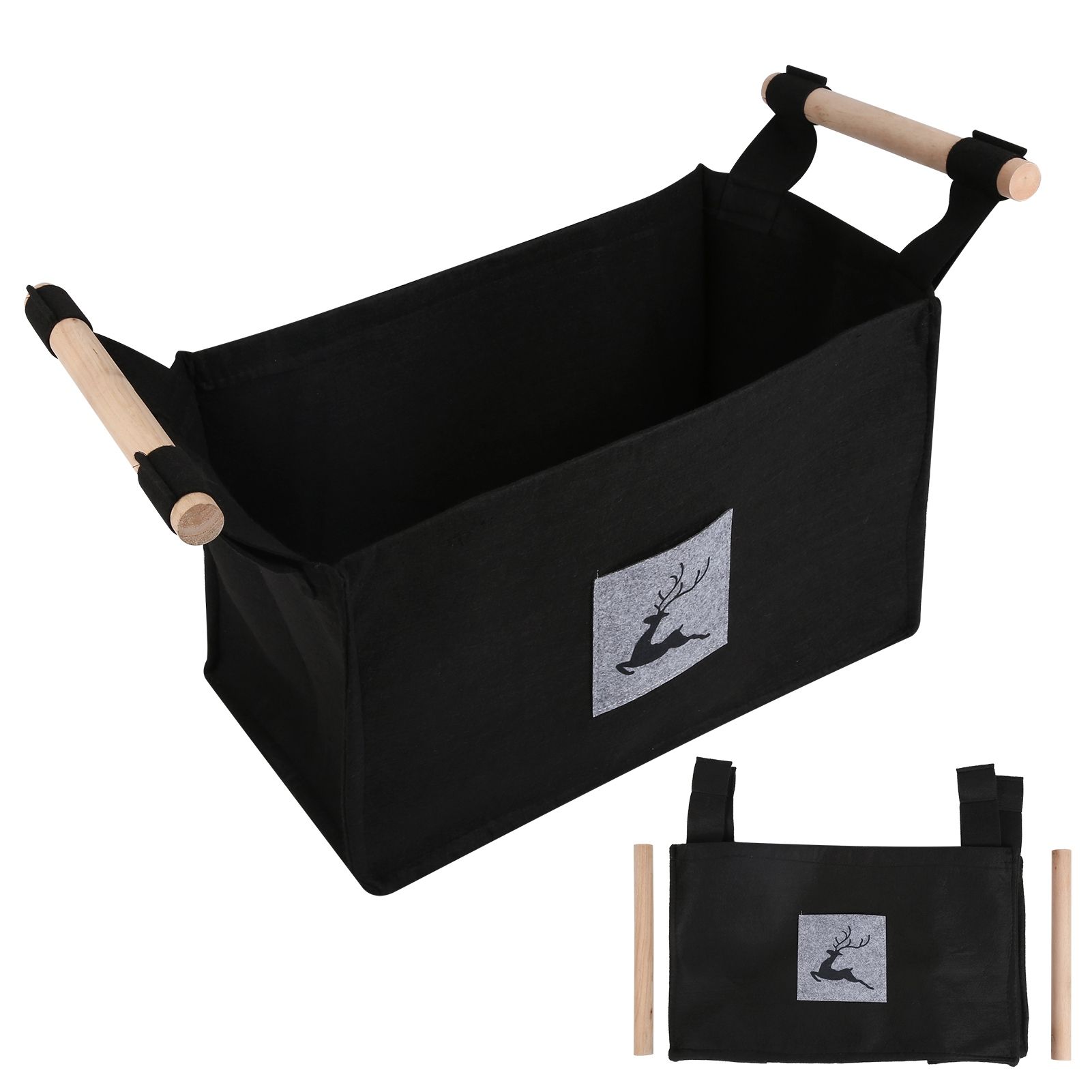 Portable Storage Basket Foldable Clothing Container Felt Storage Box Large view 4