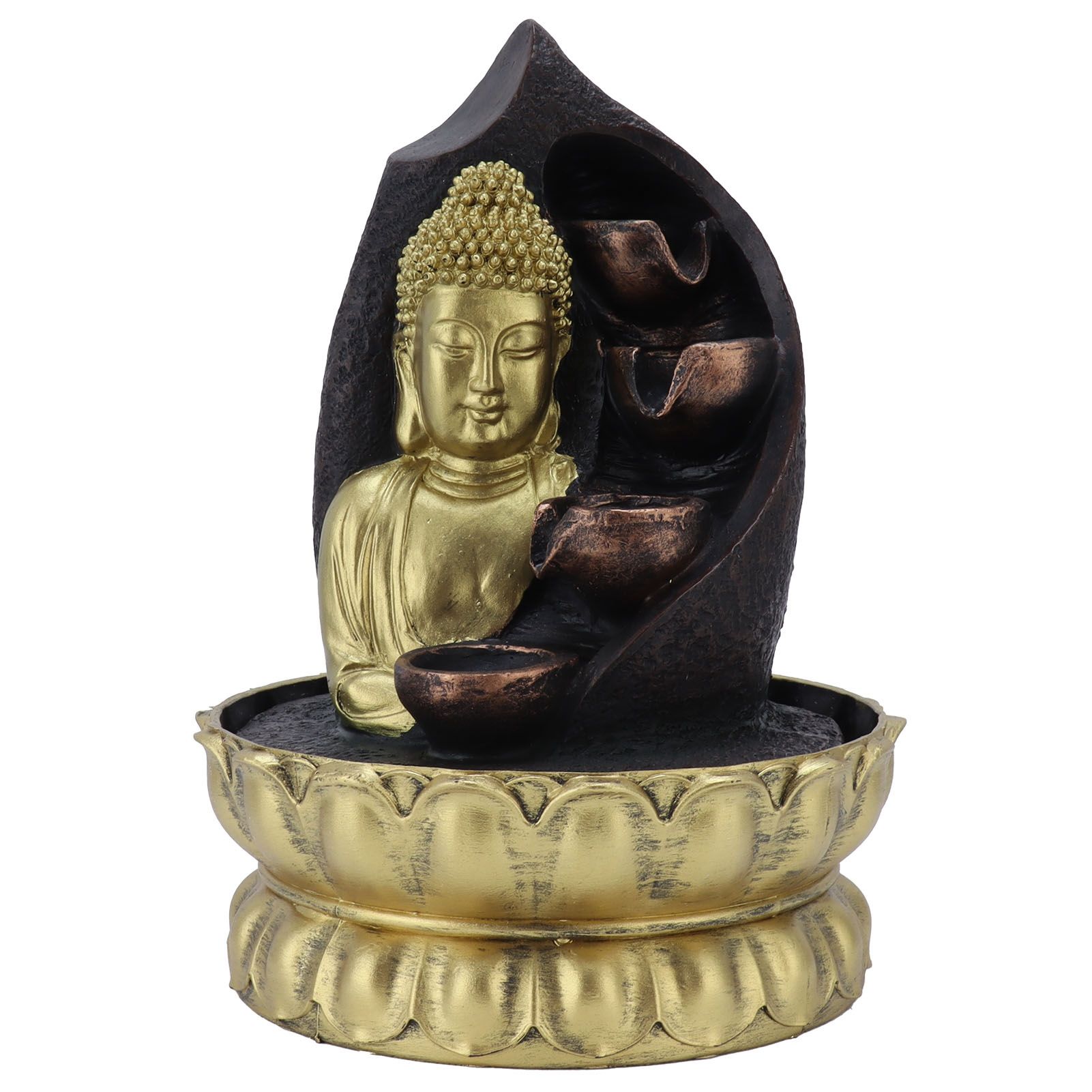 Resin Buddha Statue Water Running Fountain Feng Shui Ornament Indoor view 6