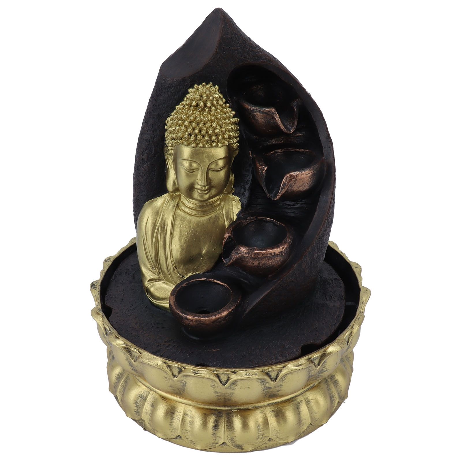 Resin Buddha Statue Water Running Fountain Feng Shui Ornament Indoor view 7