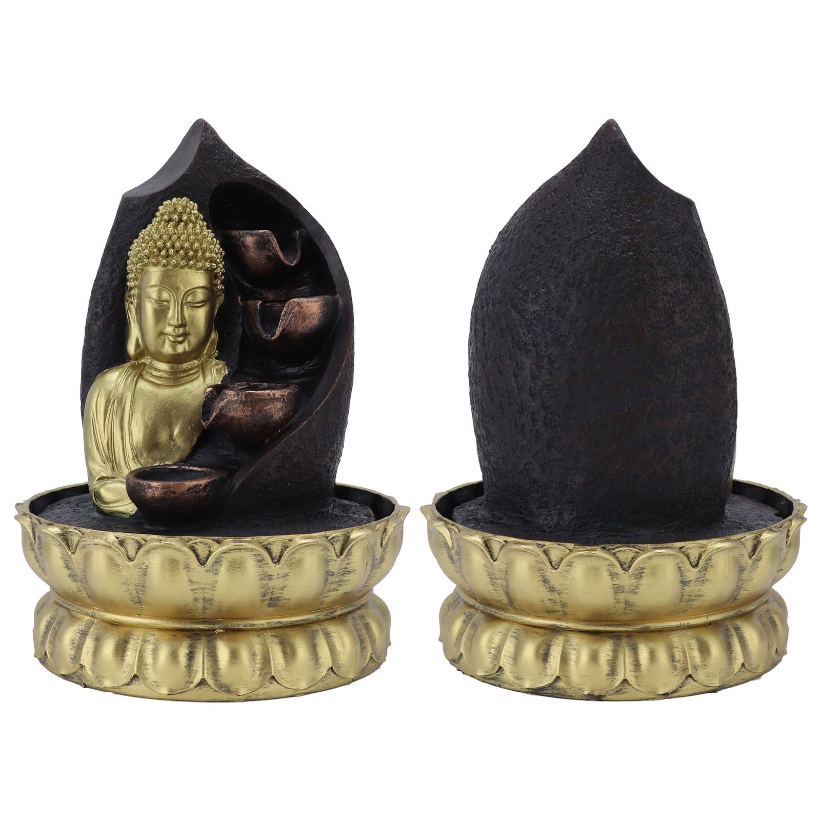 Resin Buddha Statue Water Running Fountain Feng Shui Ornament Indoor view 8
