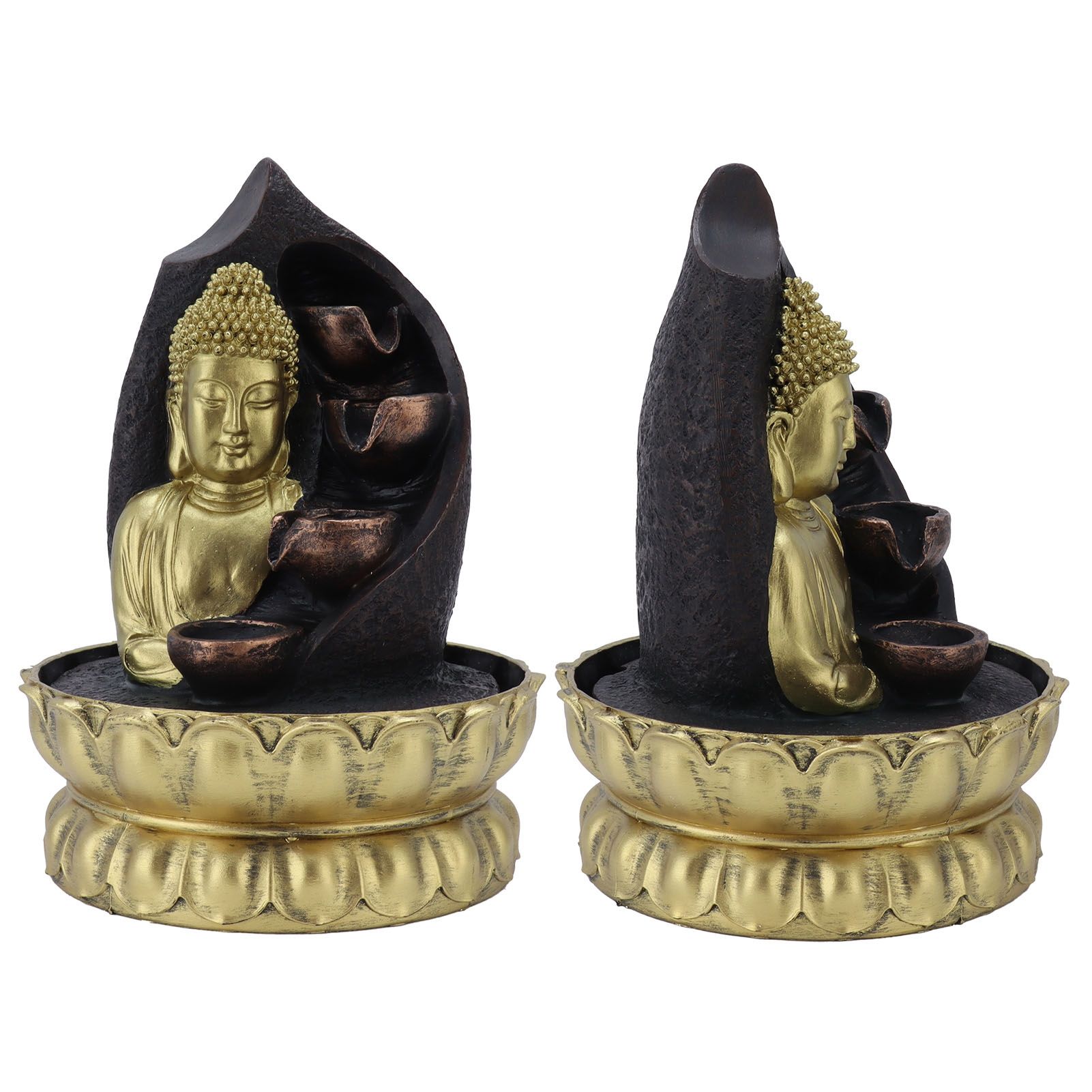 Resin Buddha Statue Water Running Fountain Feng Shui Ornament Indoor view 9