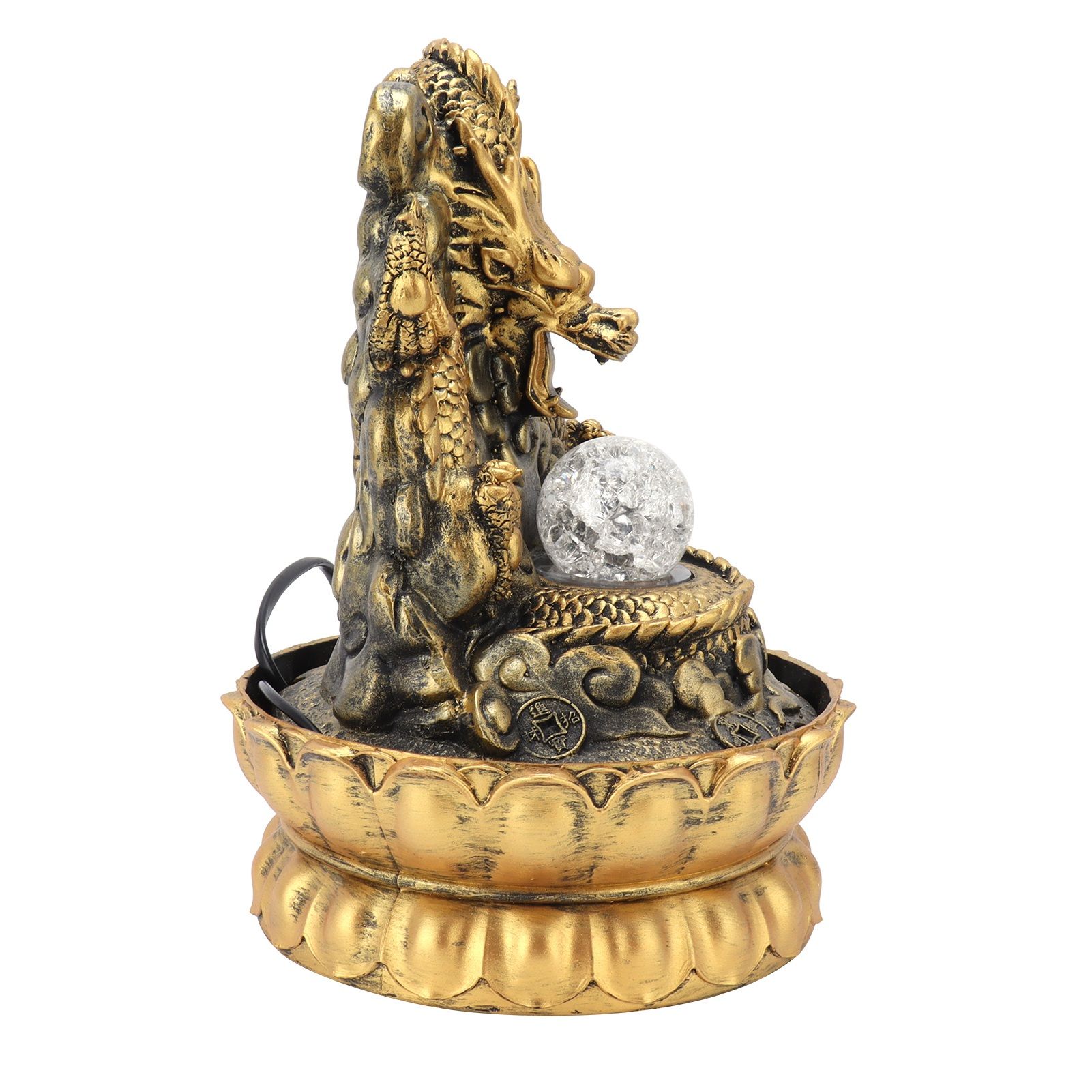 Resin Dragon Statue LED Desktop Water Fountain Home Office Desktop Decor view 4