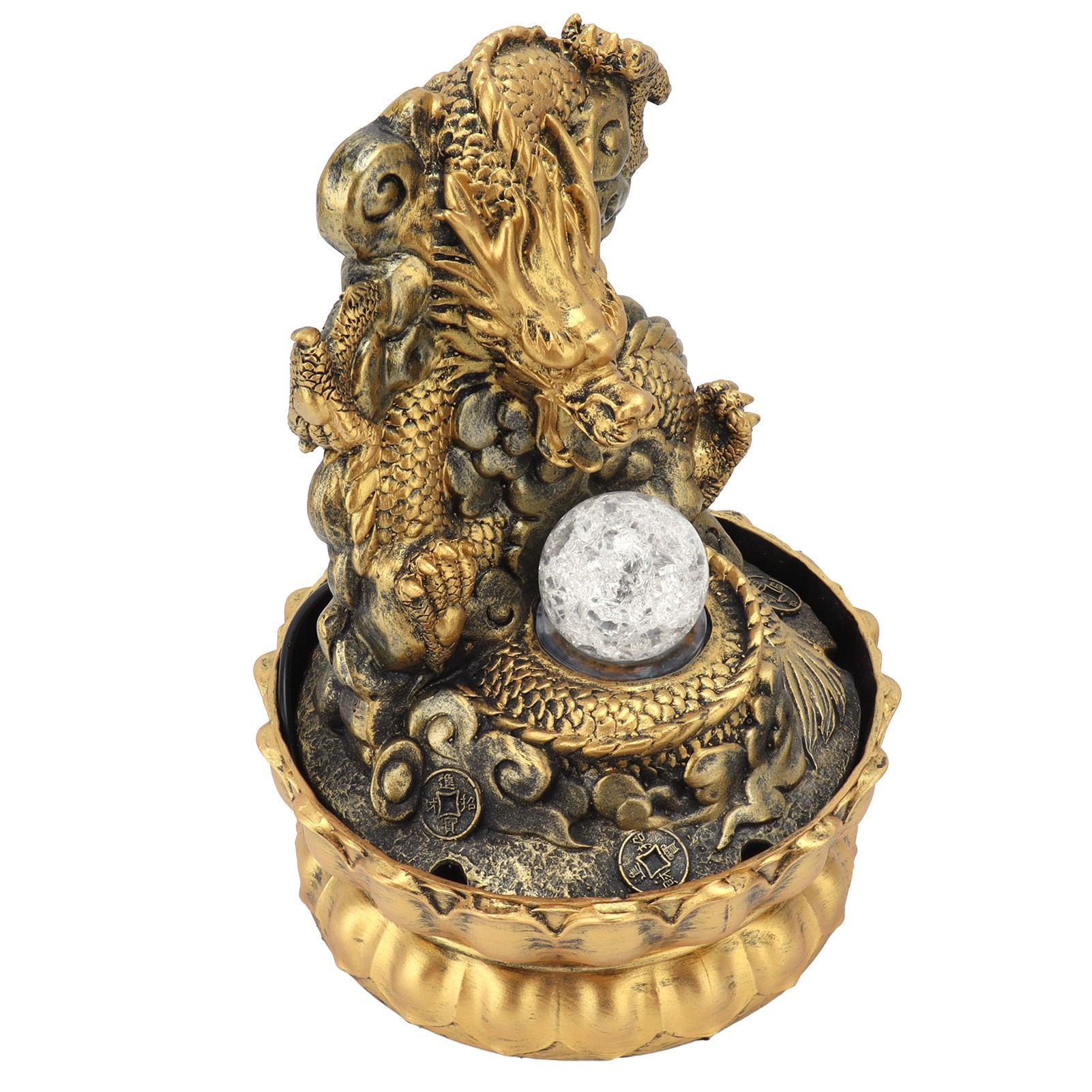 Resin Dragon Statue LED Desktop Water Fountain Home Office Desktop Decor view 5