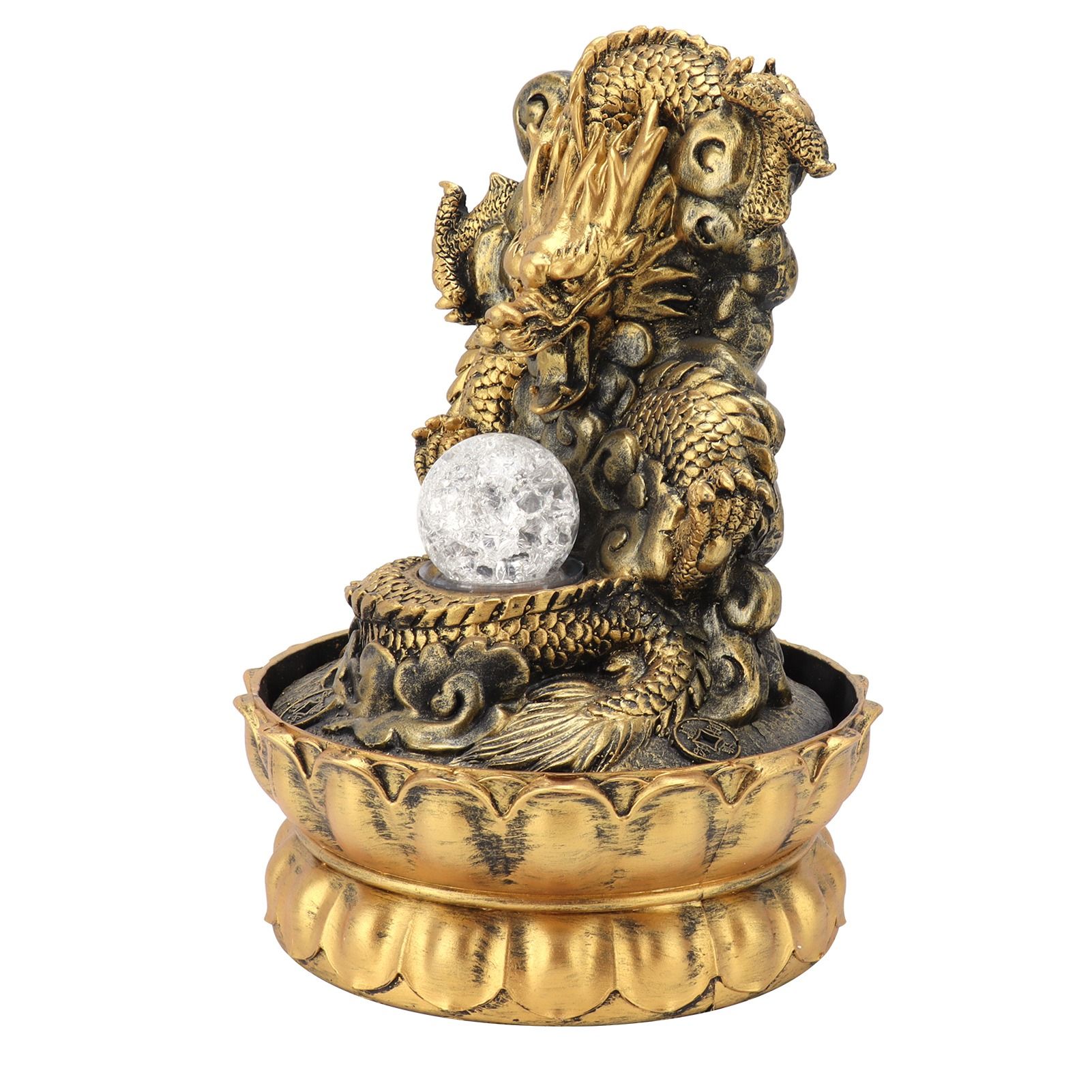 Resin Dragon Statue LED Desktop Water Fountain Home Office Desktop Decor view 7