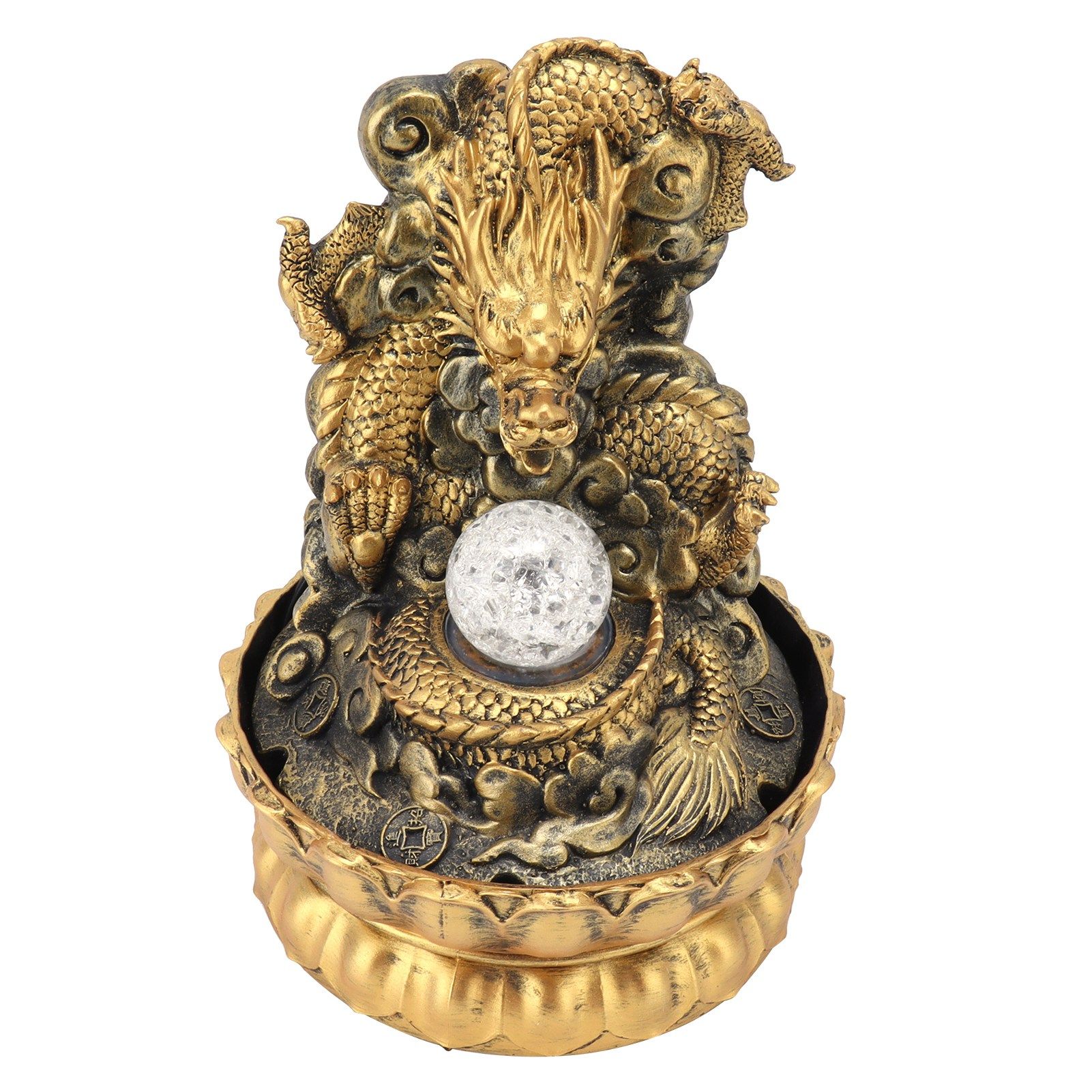 Resin Dragon Statue LED Desktop Water Fountain Home Office Desktop Decor view 9