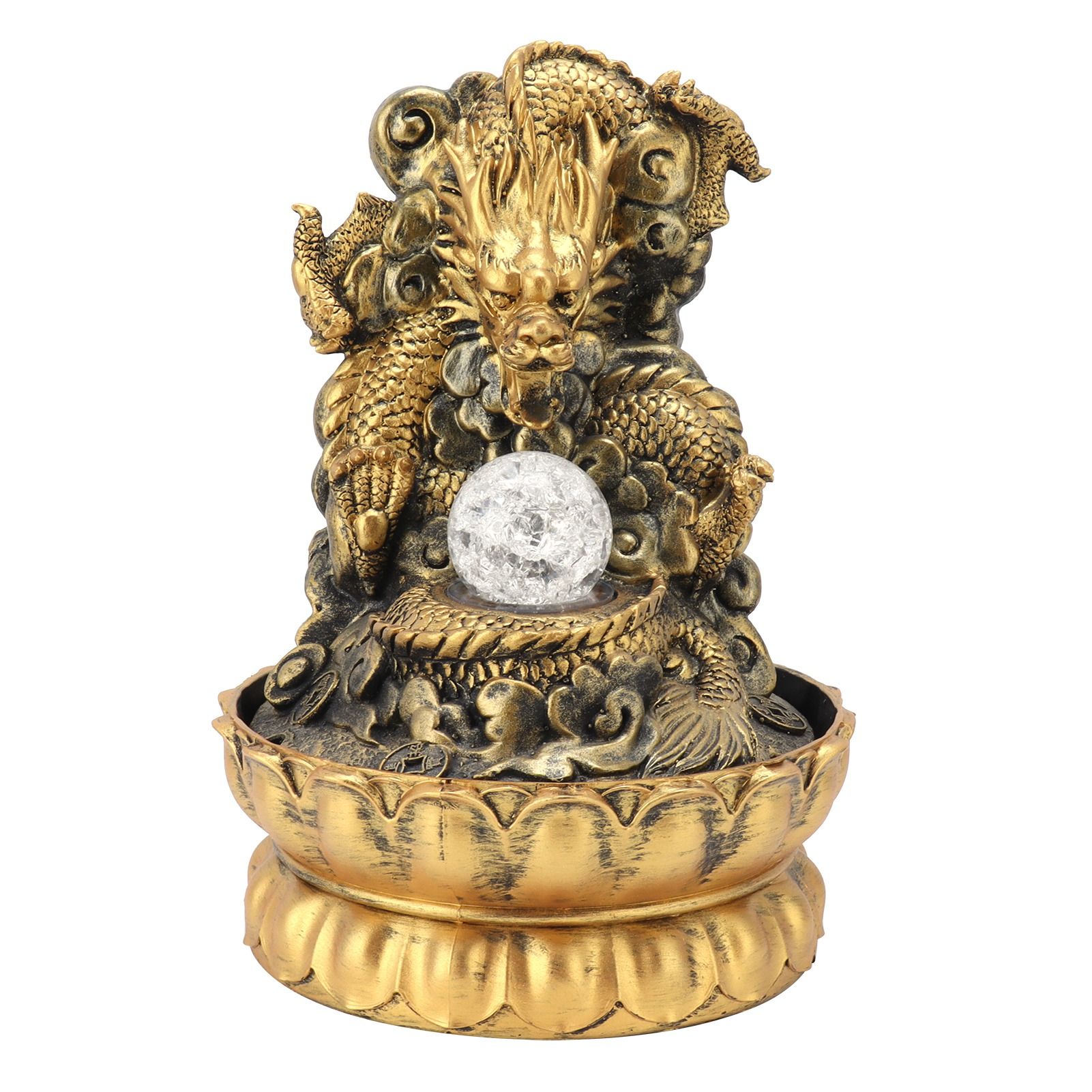 Resin Dragon Statue LED Desktop Water Fountain Home Office Desktop Decor view 10