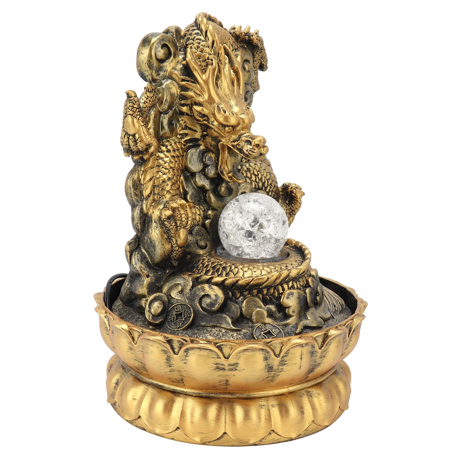 Resin Dragon Statue LED Desktop Water Fountain Home Office Desktop Decor view 6