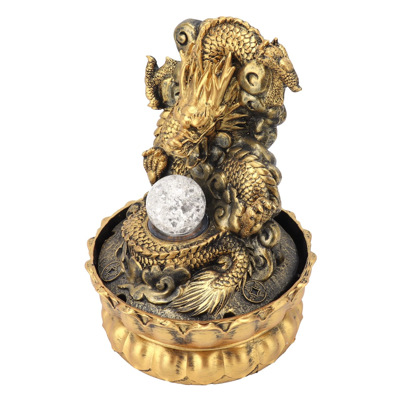 Resin Dragon Statue LED Desktop Water Fountain Home Office Desktop Decor view 8