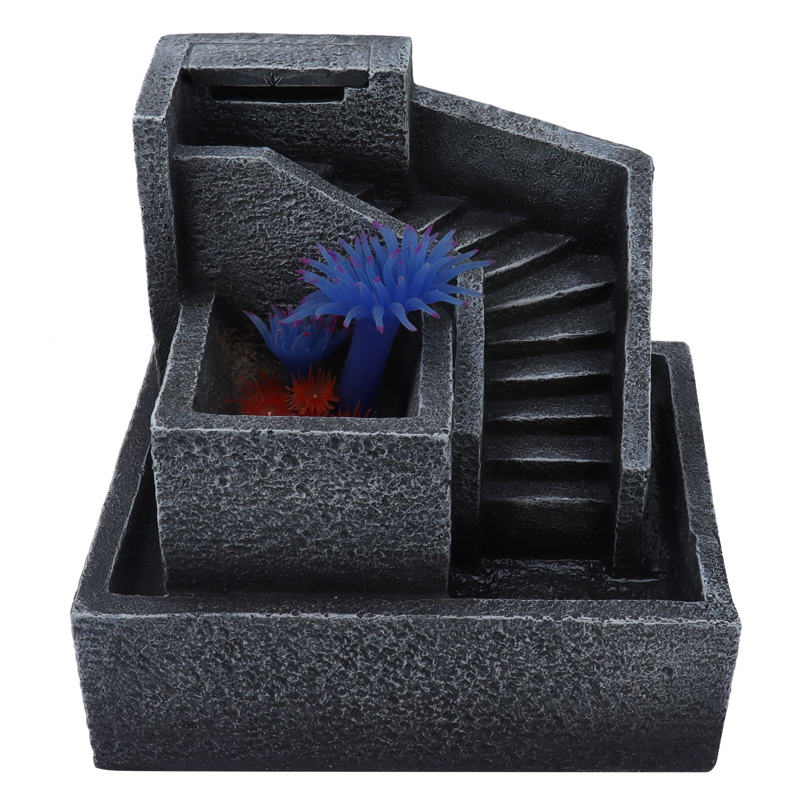 Resin Geometric Model LED Desktop Water Fountain Green Plants Planter Home view 9
