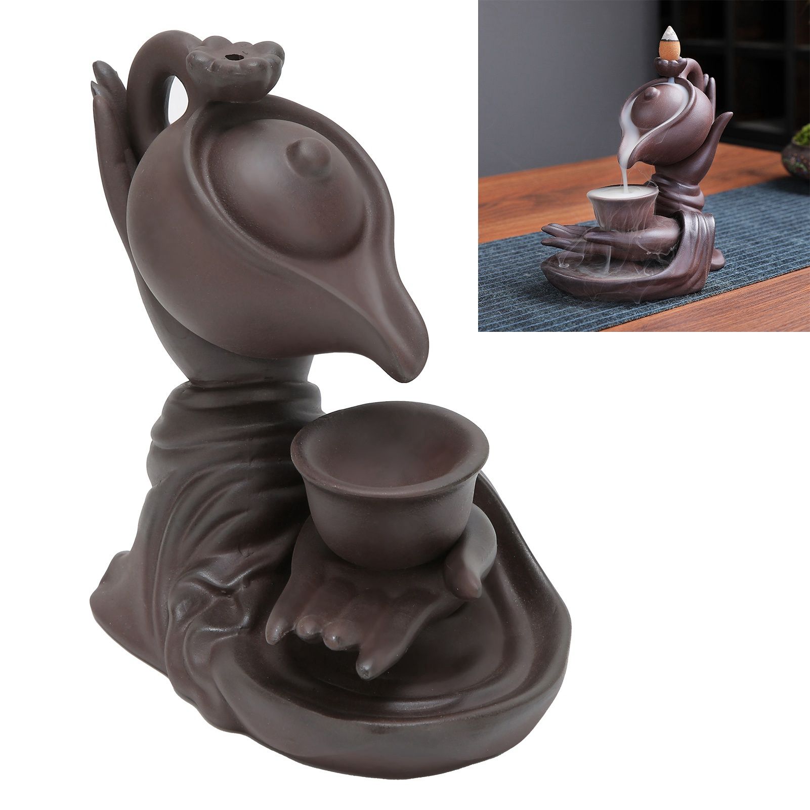 Waterfall Incense Burner Innovative Smoke Backflow Incense Holder Table Decoration view 12