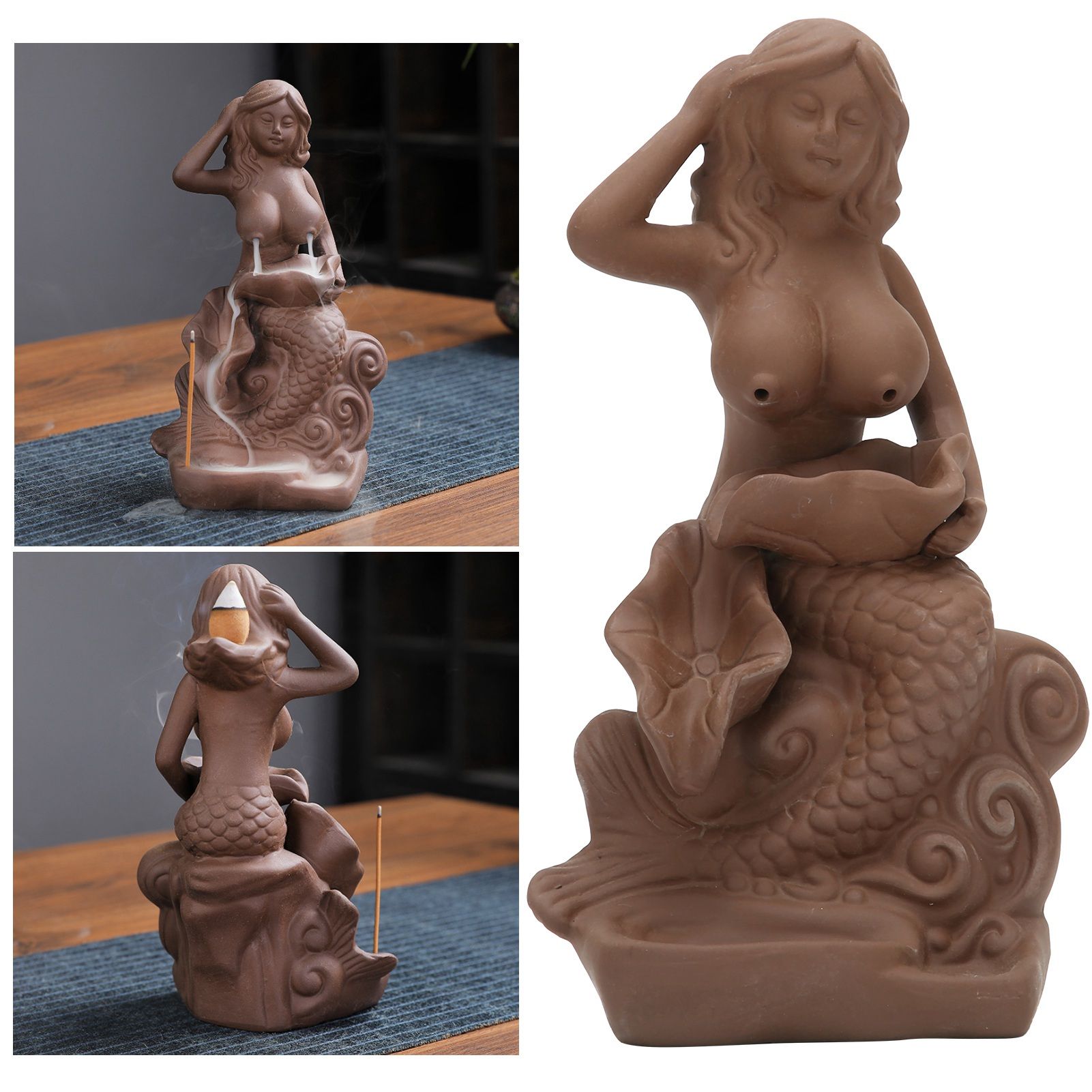 Indoor Incense Burner Red Porcelain Backflow Incense Holder Home Office view 11