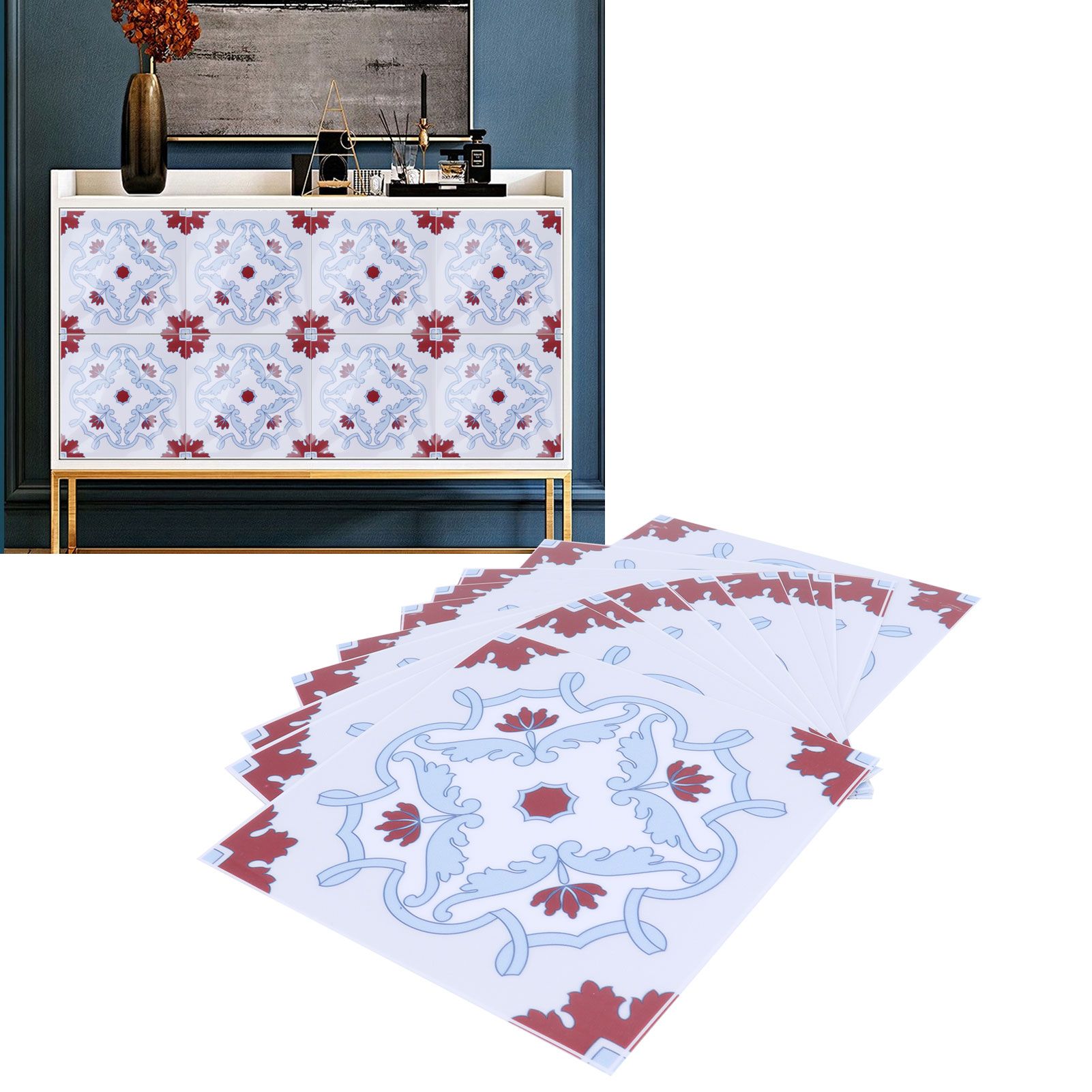 10pcs Wall Sticker Waterproof Self Adhesive Tile Sticker for Kitchen Bathroom view 11