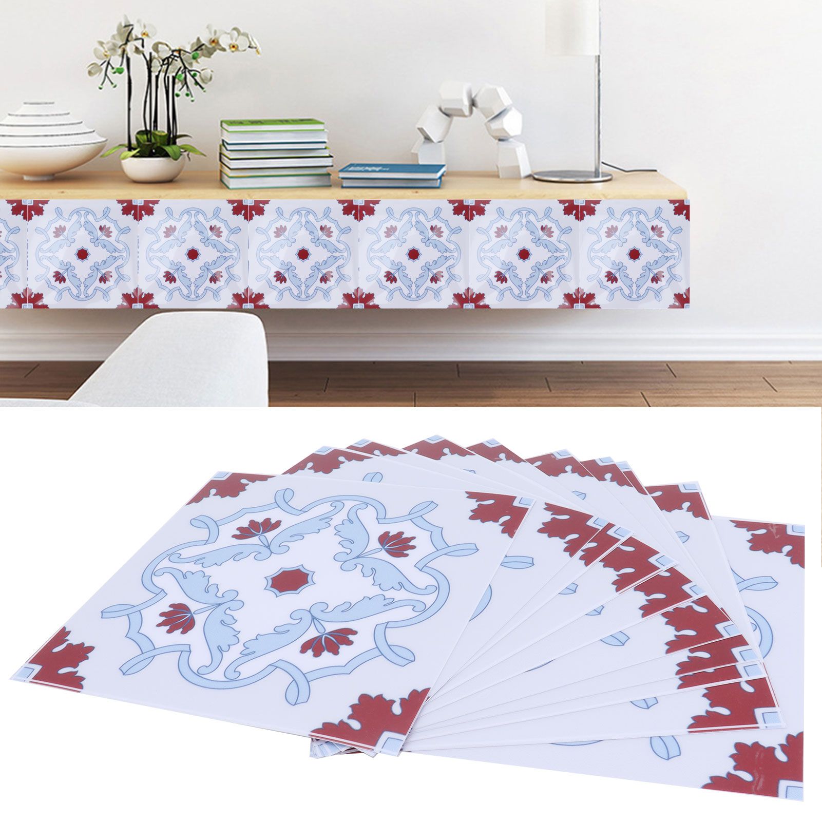 10pcs Wall Sticker Waterproof Self Adhesive Tile Sticker for Kitchen Bathroom view 12